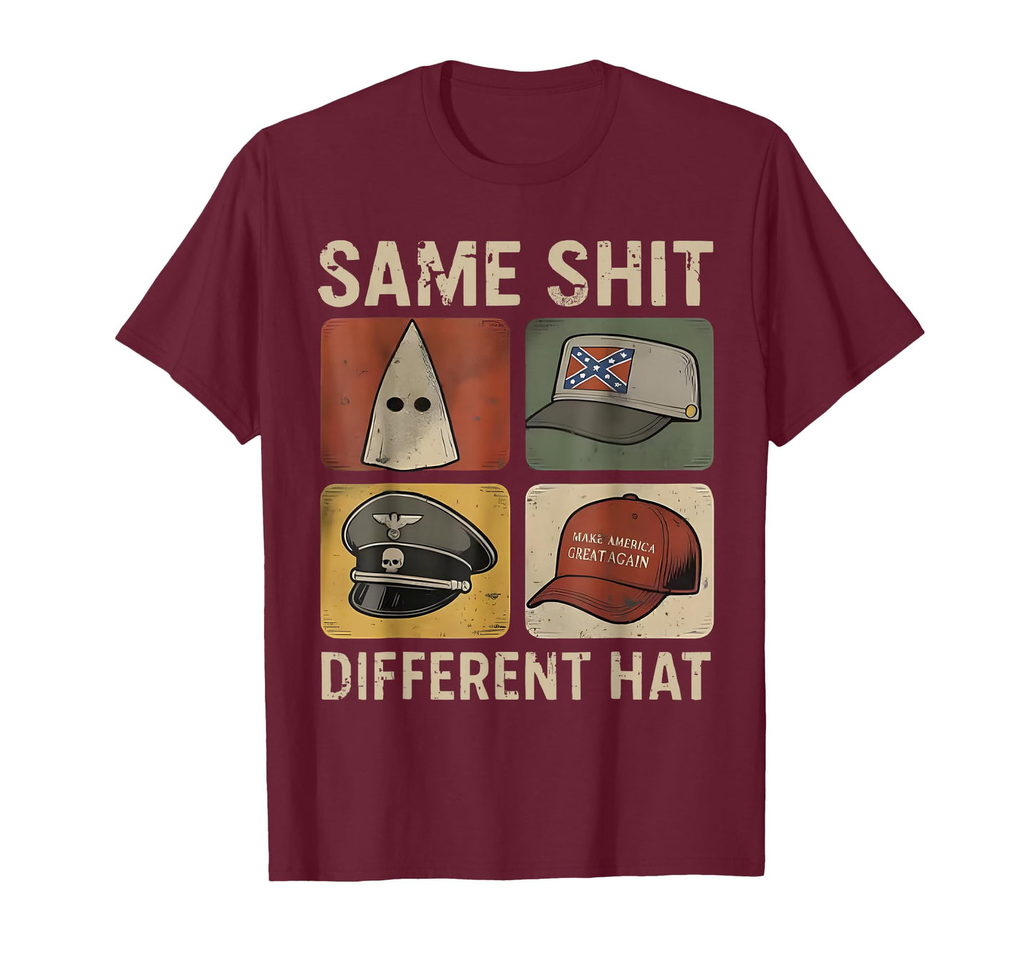 Retro Same Shit Different Hat Funny Design Art for Men Women T-Shirt