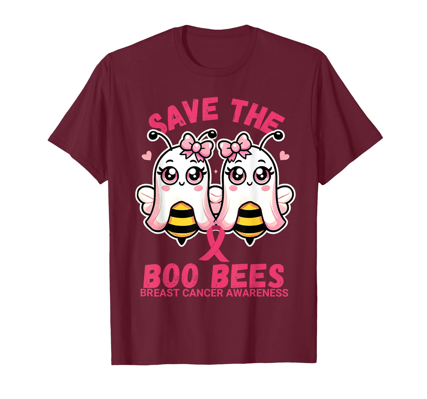 Save The Boobees Breast Cancer Awareness Boo Bee Halloween T-Shirt