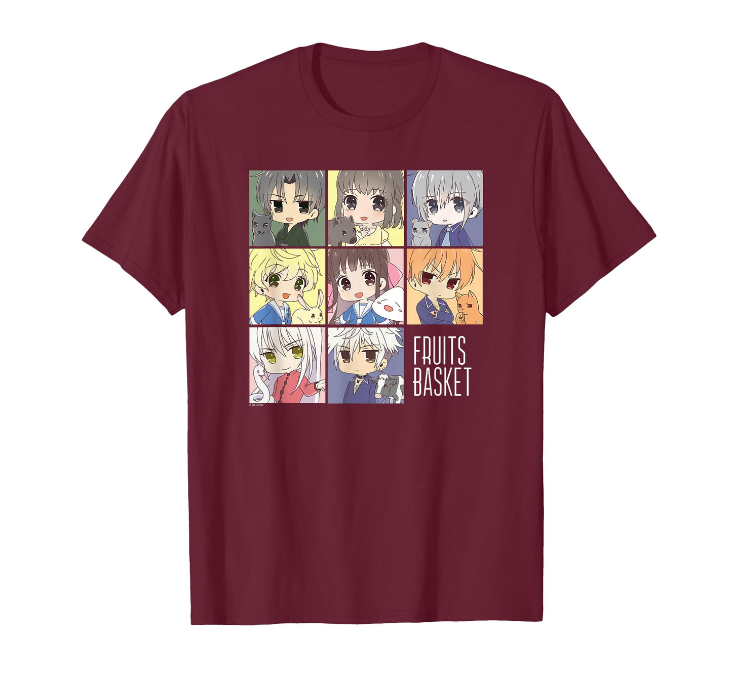 Fruits Basket Pastel Chibi Character Grid Anime T-Shirt
