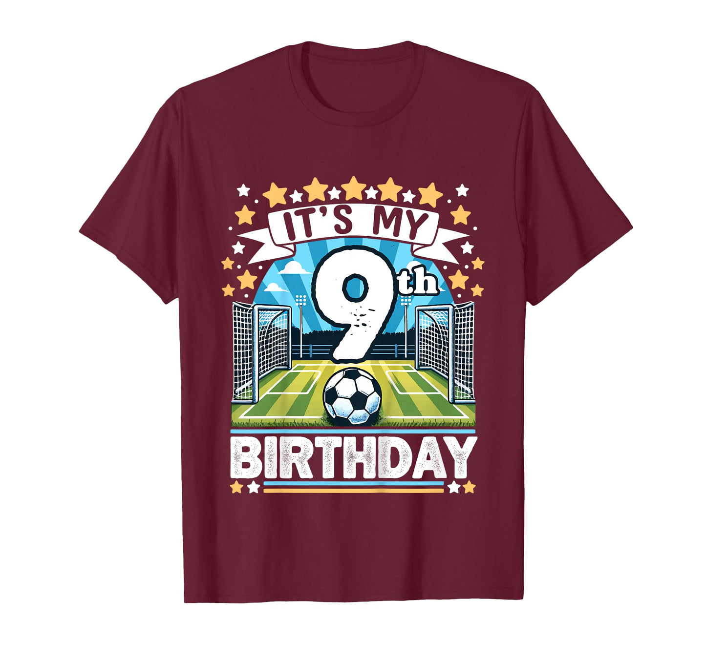 Kids It's My 9th Birthday Soccer Football 9 Years Old Boy Player T-Shirt