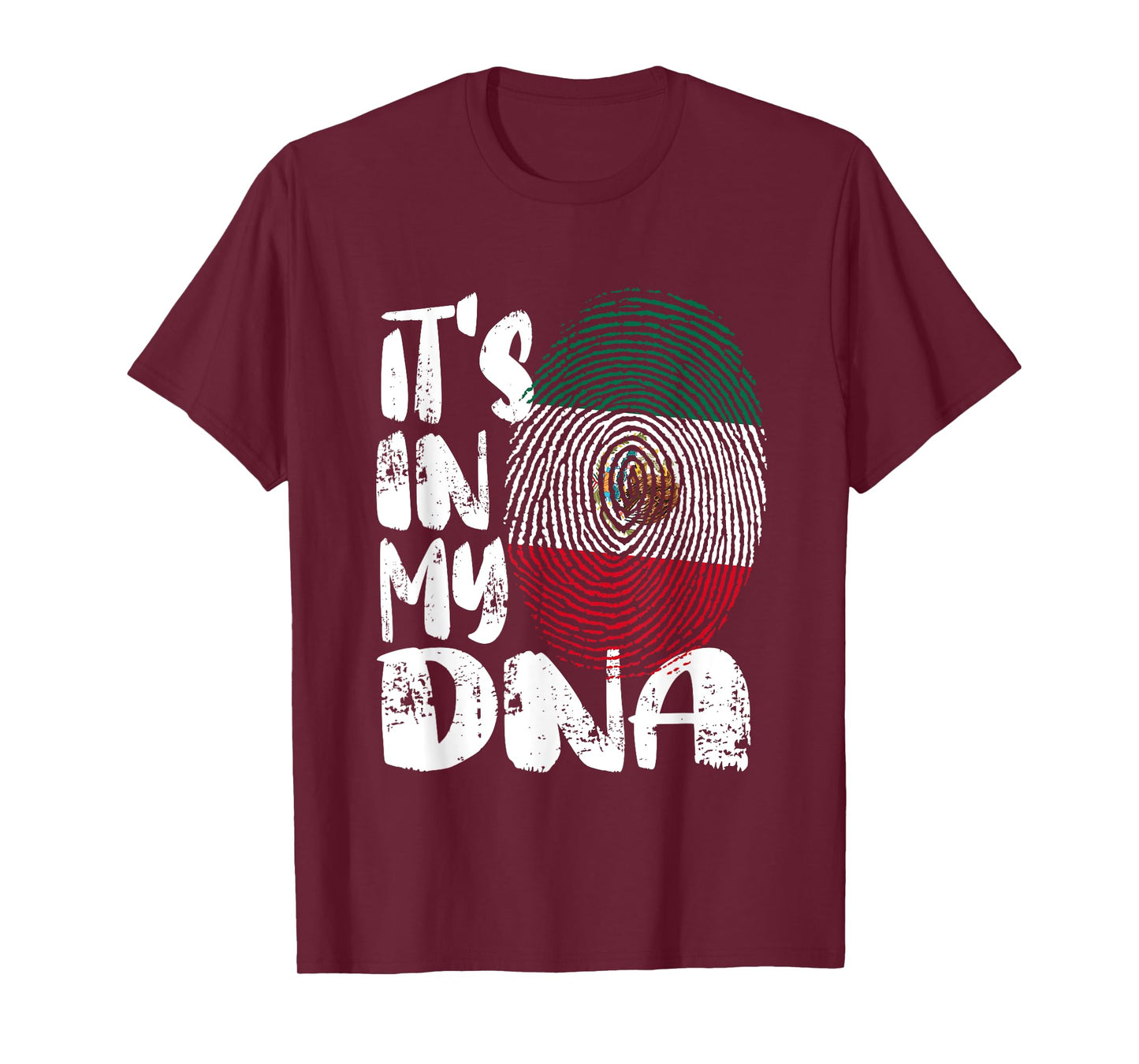 Mexico Flag It's in My Dna Mexican Fingerprint Flag T-Shirt