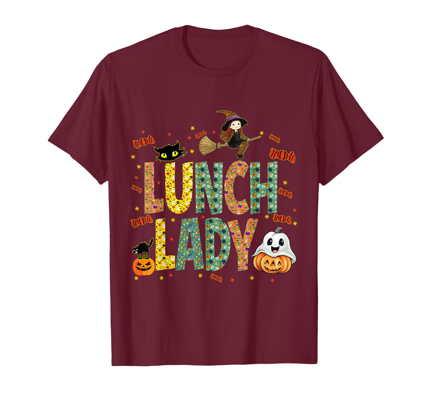 Halloween Lunch Lady Cafeteria Spooky Lunch Lady Halloween T-Shirt