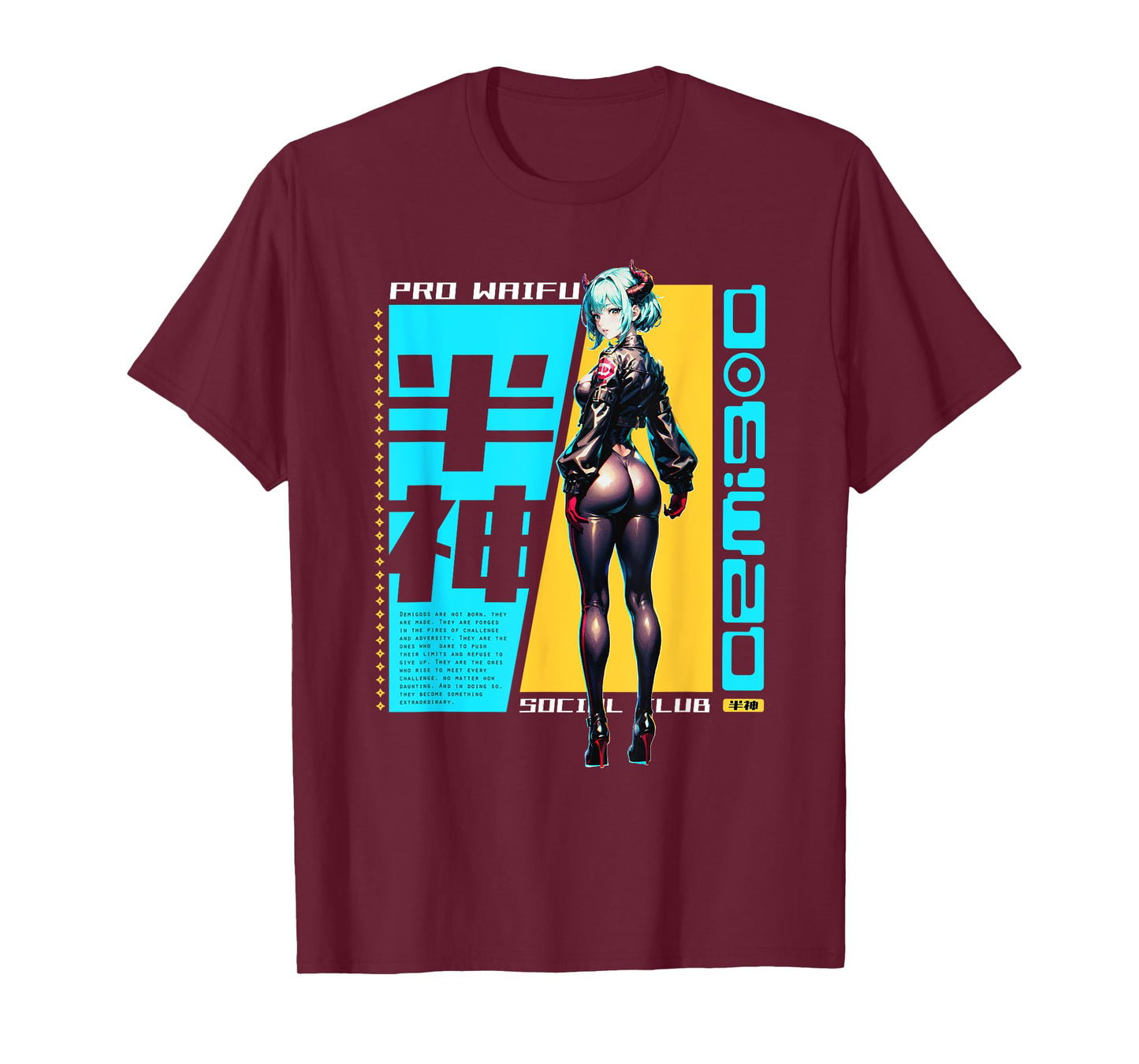 Edgy Anime Demigod Girl Otaku Devil Waifu Futurism Japanese T-Shirt