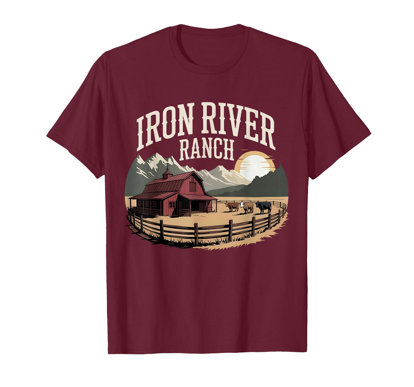 Iron River Ranch Western Farm Cattle Livestock Horse Fans T-Shirt