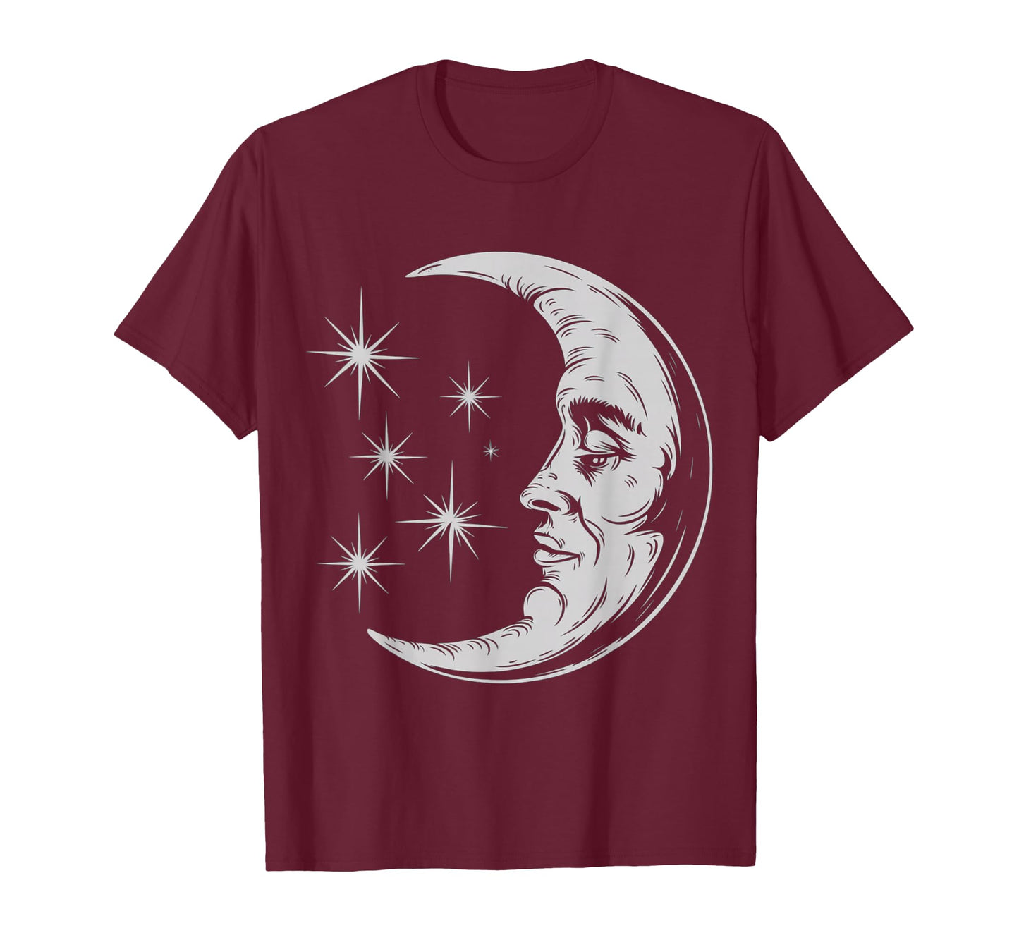 Bohemian Half Crescent Moon Face T-Shirt