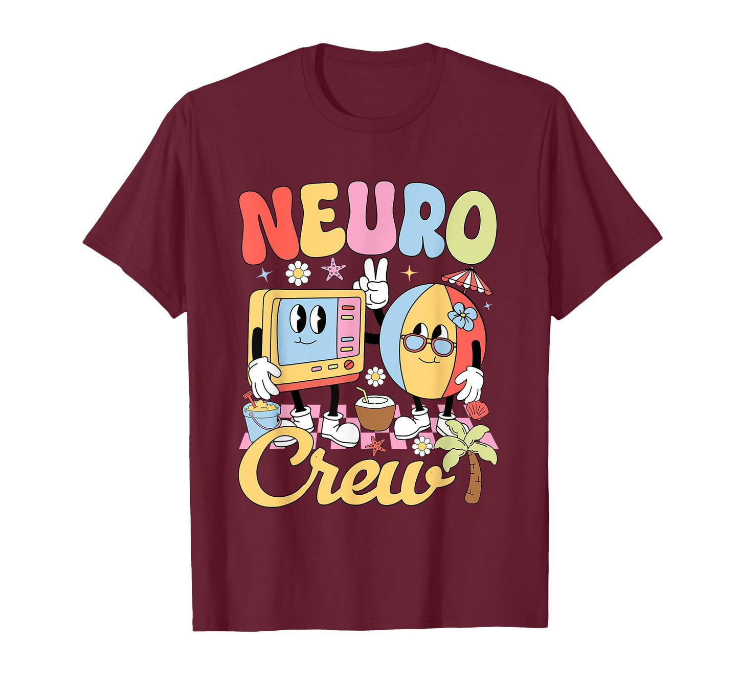 Funny Neuro Crew Summer Vibe Neurology Nurse Team T-Shirt