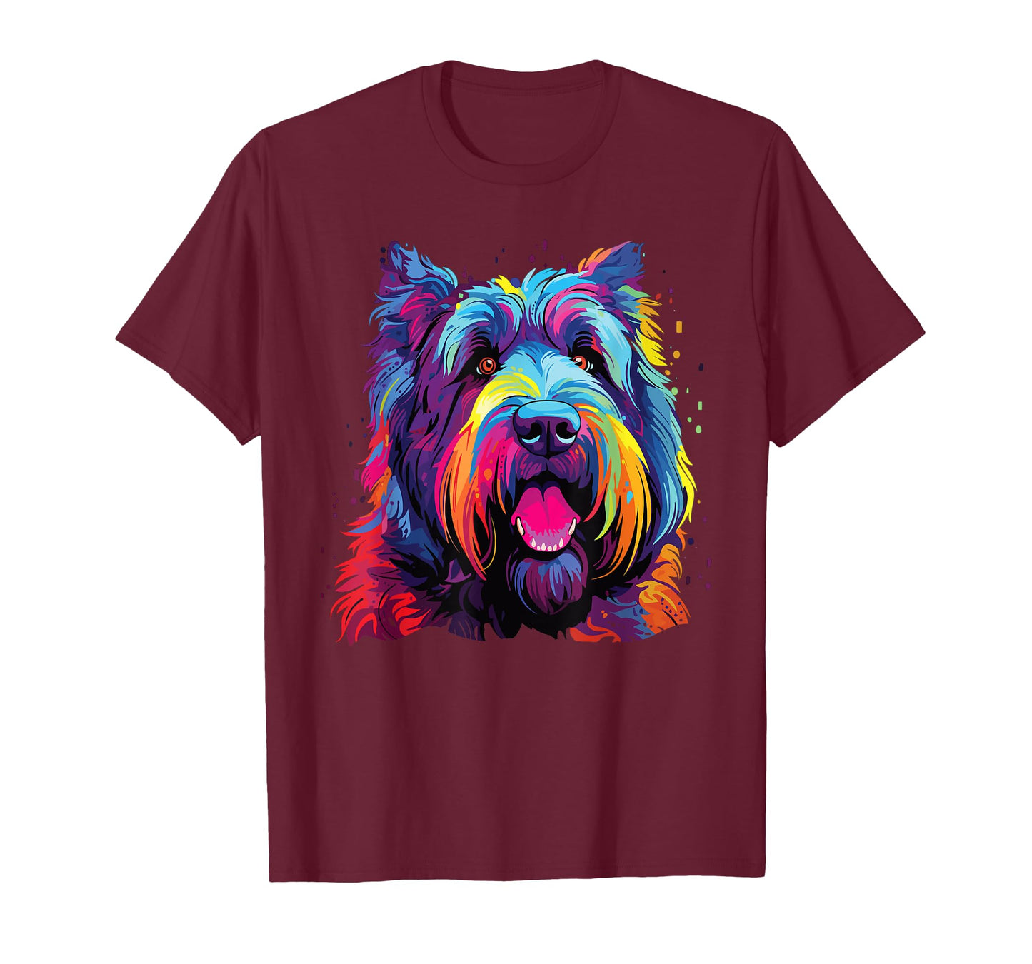 Watercolor Colorful Bouvier Des Flandres Dog Men Women Girls Kids T-Shirt