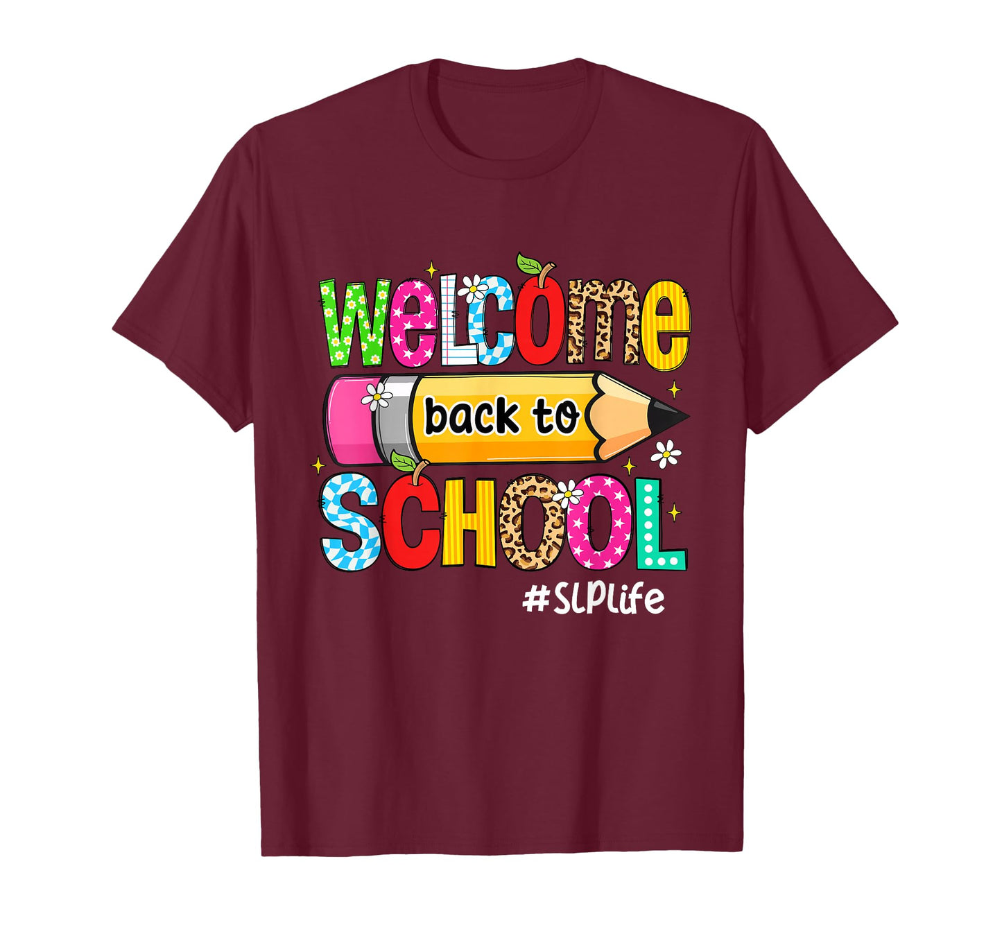 Welcome Back To School SLP Life Leopard Pencil T-Shirt