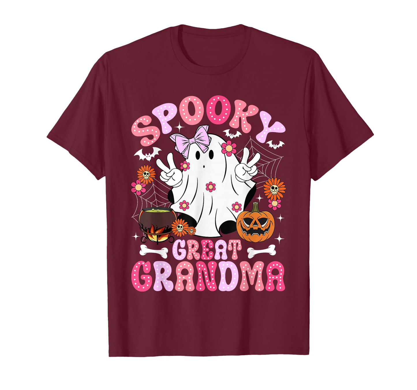 Spooky Great Grandma Halloween Great Grandmother Groovy T-Shirt