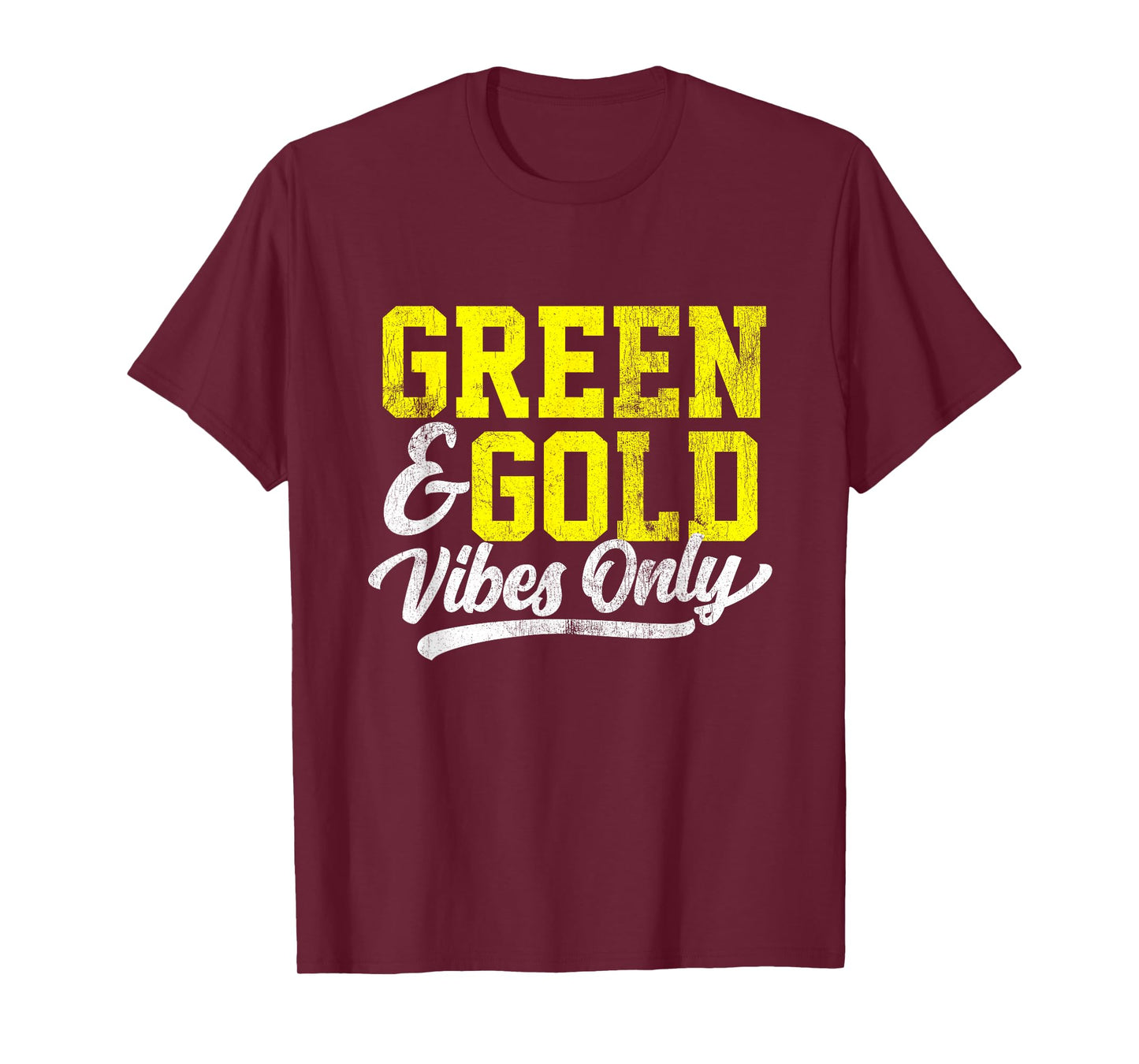Green & Gold Vibes Only Game Day High School Football Group T-Shirt