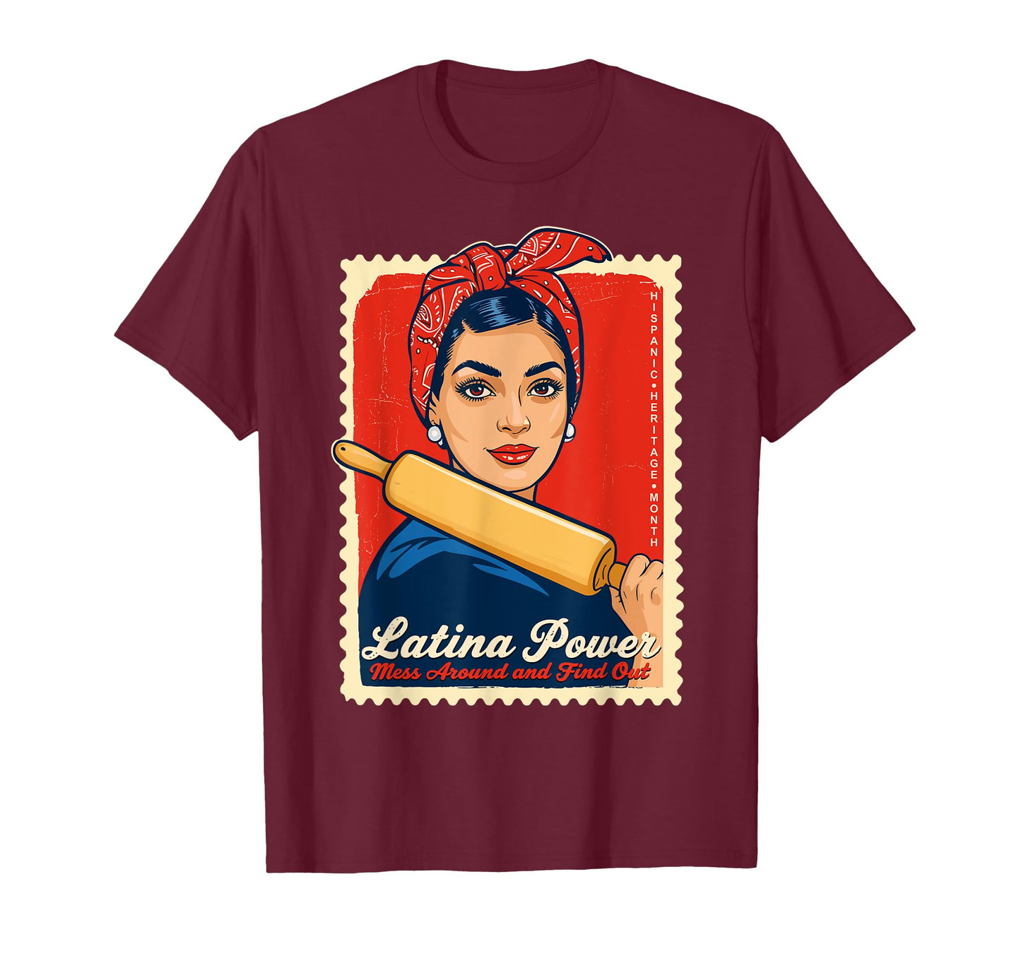 Latina Power Strong Woman Funny Heritage Month Feminist Art T-Shirt