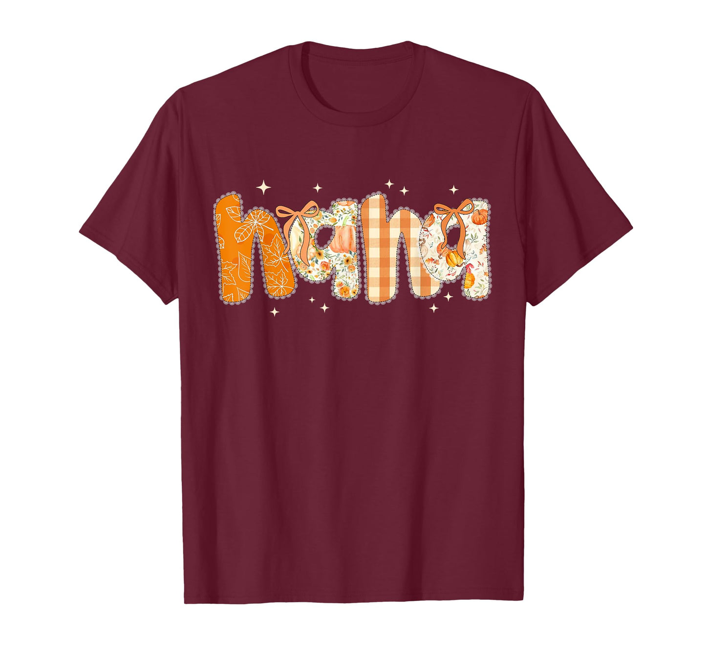 Floral Fall Thanksgiving Nana Coquette Bow Pumpkin Grandma T-Shirt