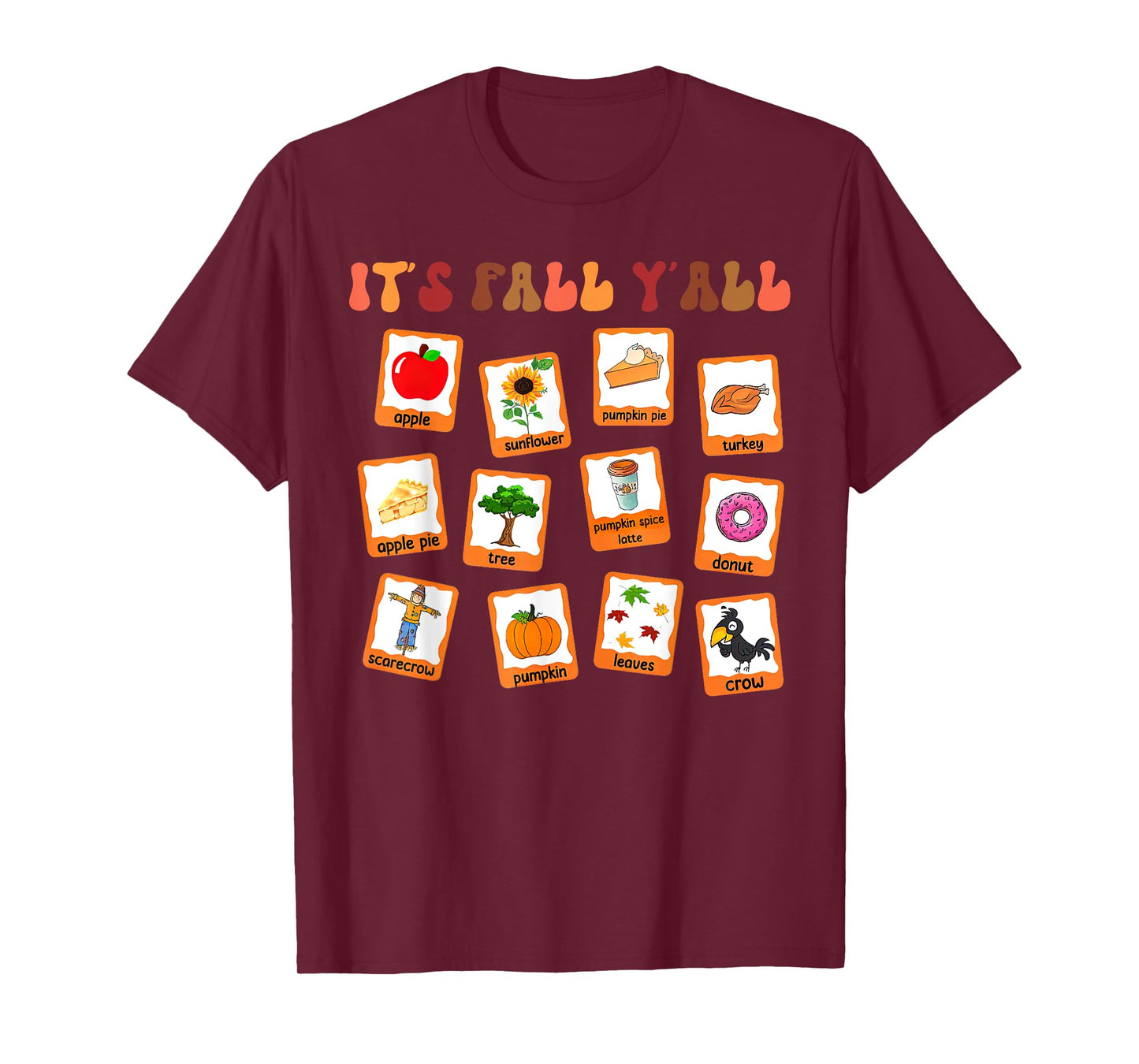 Retro It's Fall Y'all Special Education Teacher Fall Autumn T-Shirt for Men Women