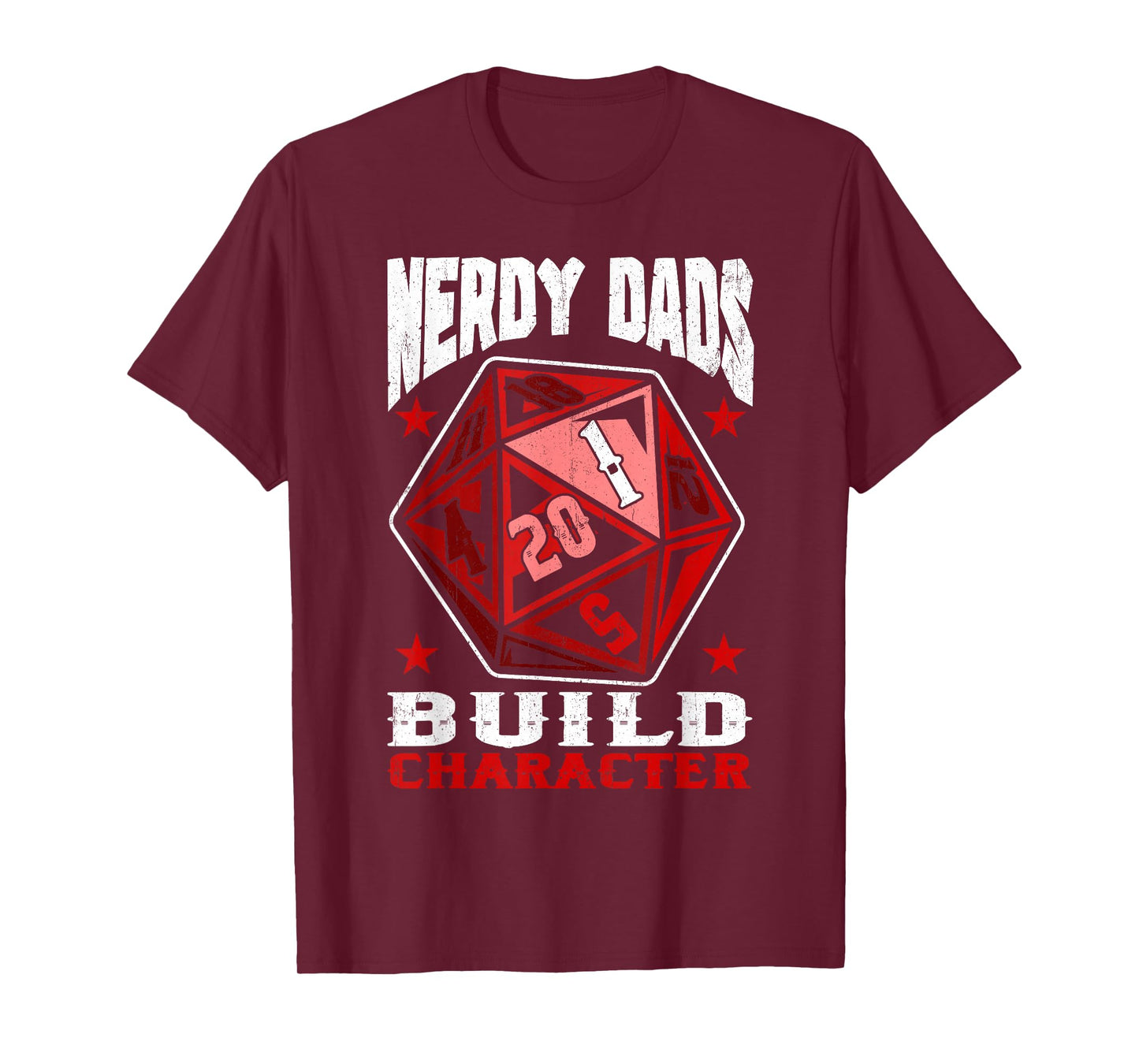 RPG Gamer Nerdy Dads Build Character Funny Game Fathers Day T-Shirt