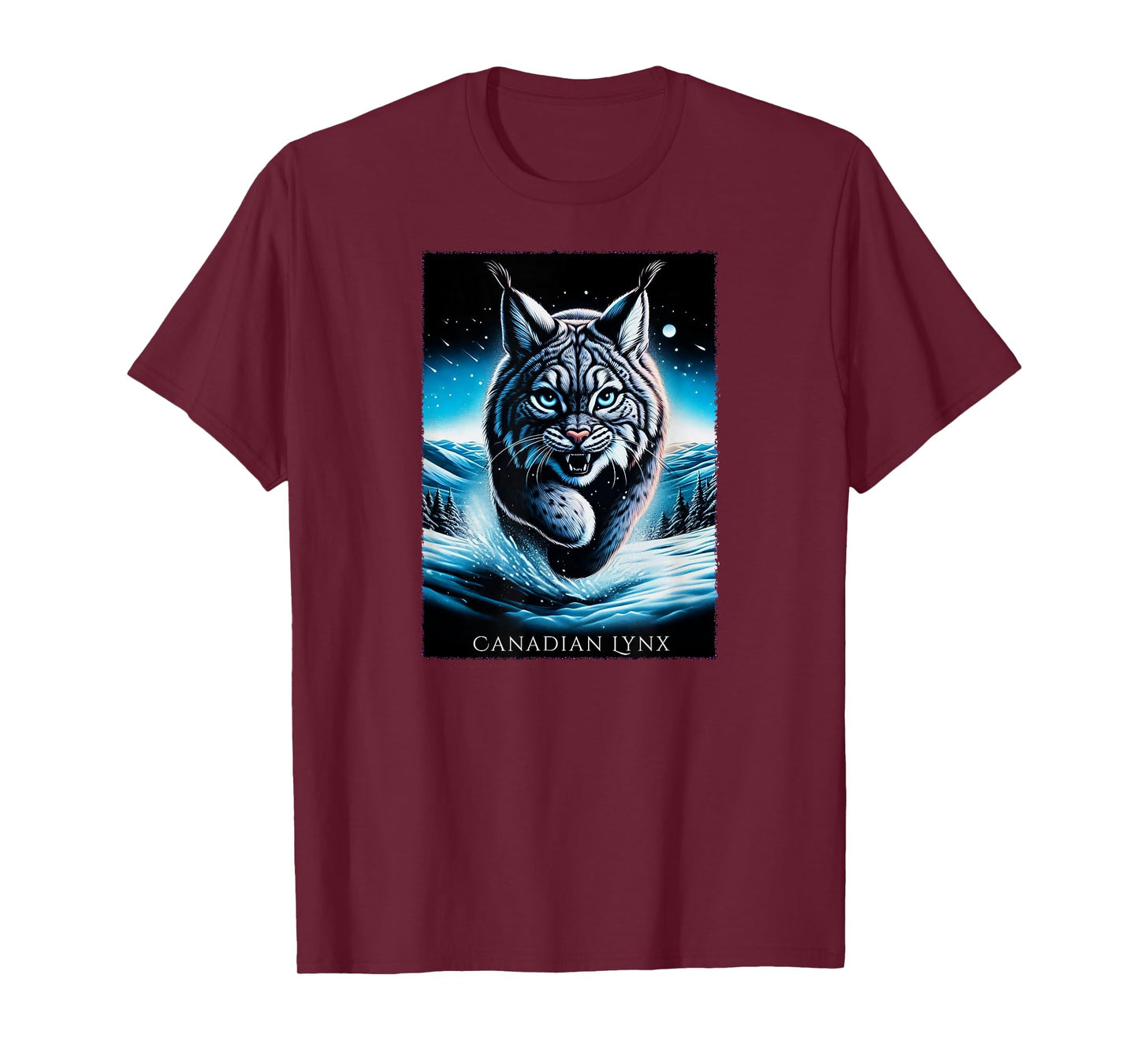 Canadian Lynx Snow Scene Wildlife Nature Lovers T-Shirt