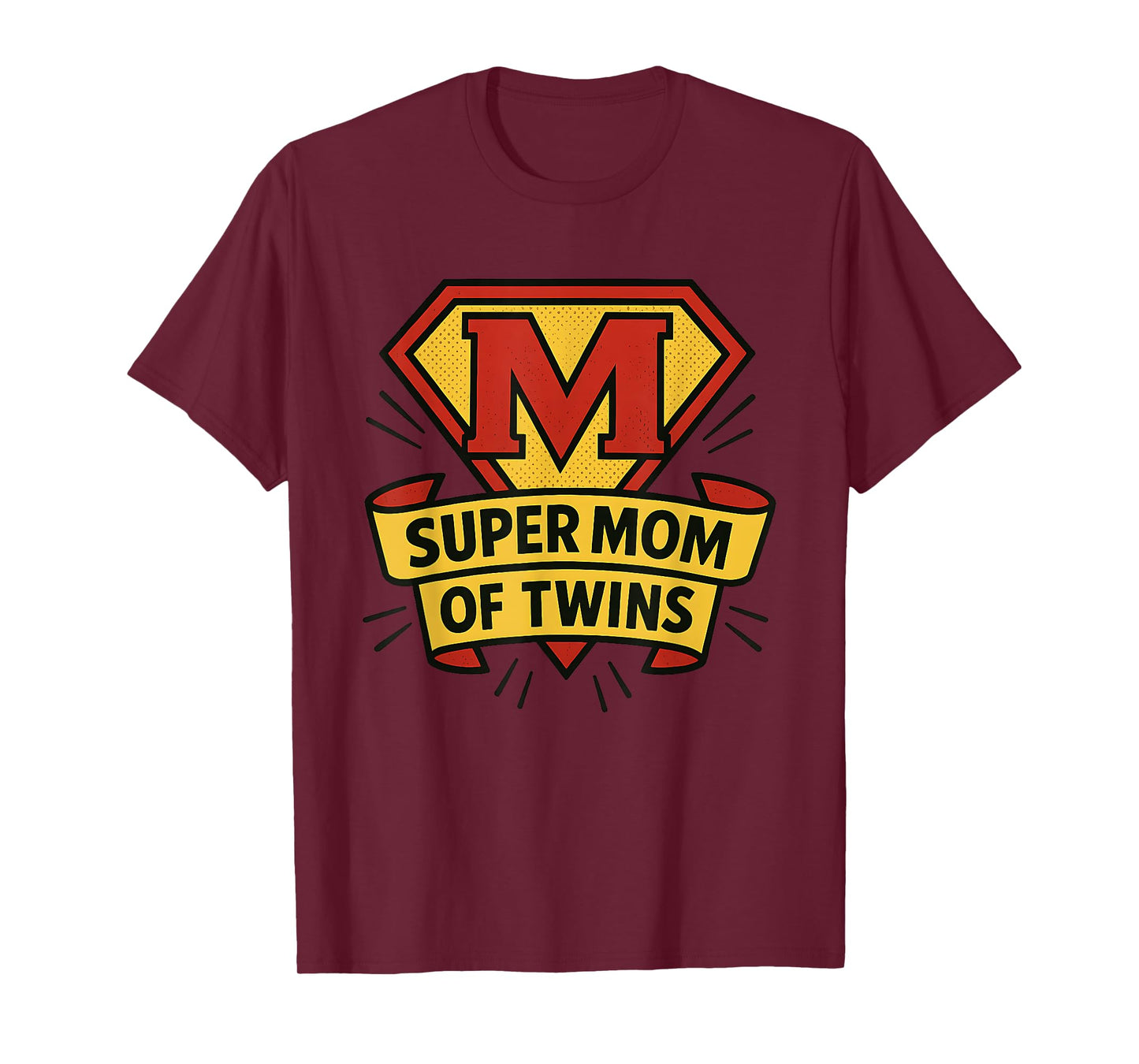 Super Mom of Twins Funny Mother's Day for Twin Mom Superhero T-Shirt
