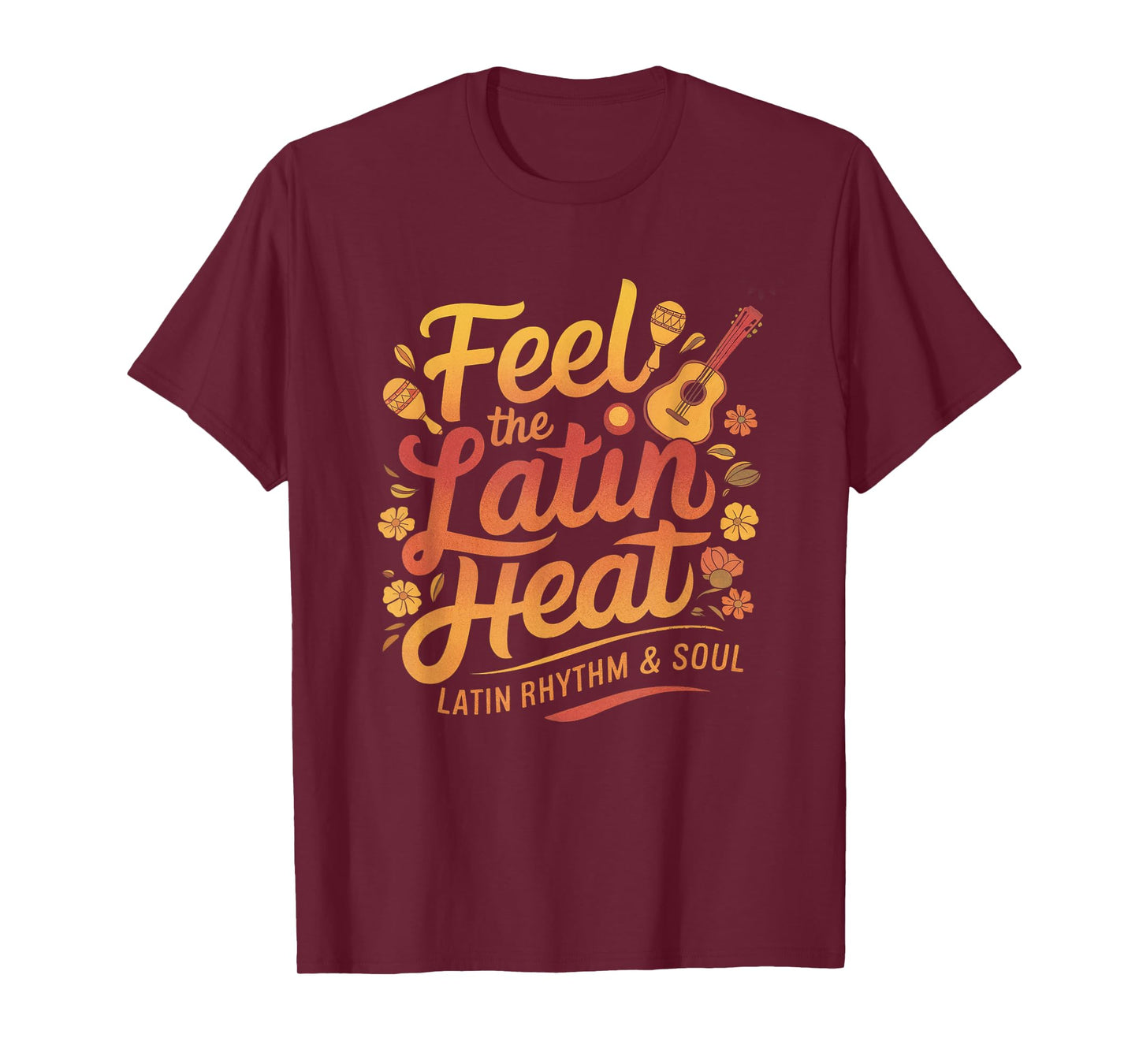 Vintage Latin Music Feel The Latin Heat Musician Groovy T-Shirt