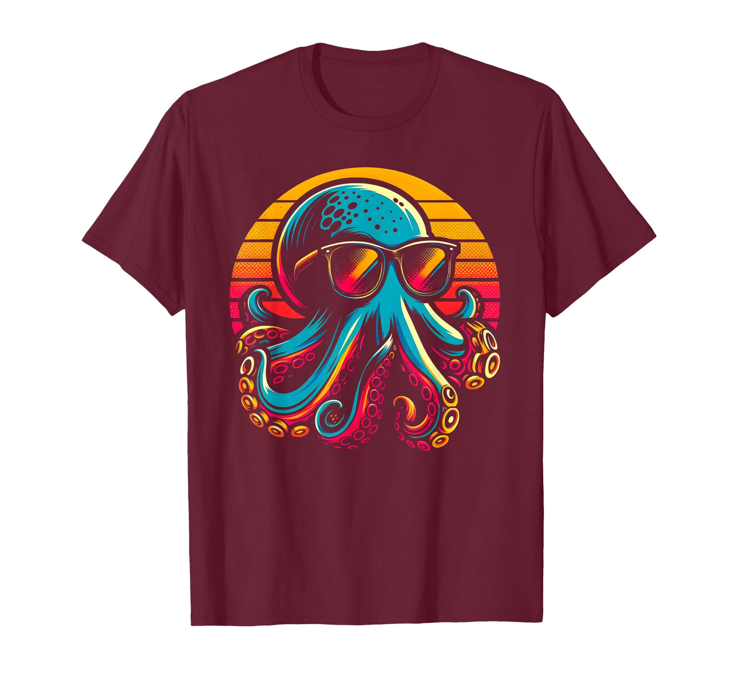 Cool Octopus Kraken With Sunglasses Men Women Kids Vintage T-Shirt