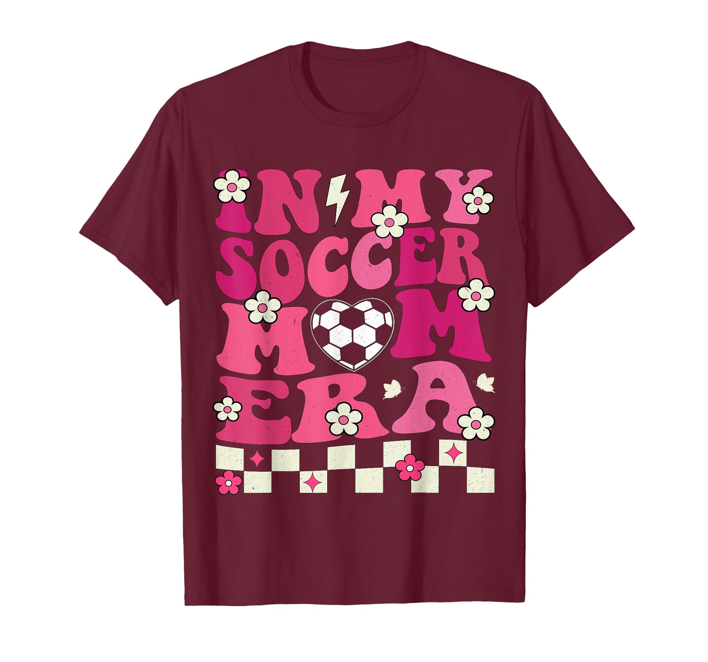 In My Soccer Mom Era Groovy Soccer Mama Football Women T-Shirt