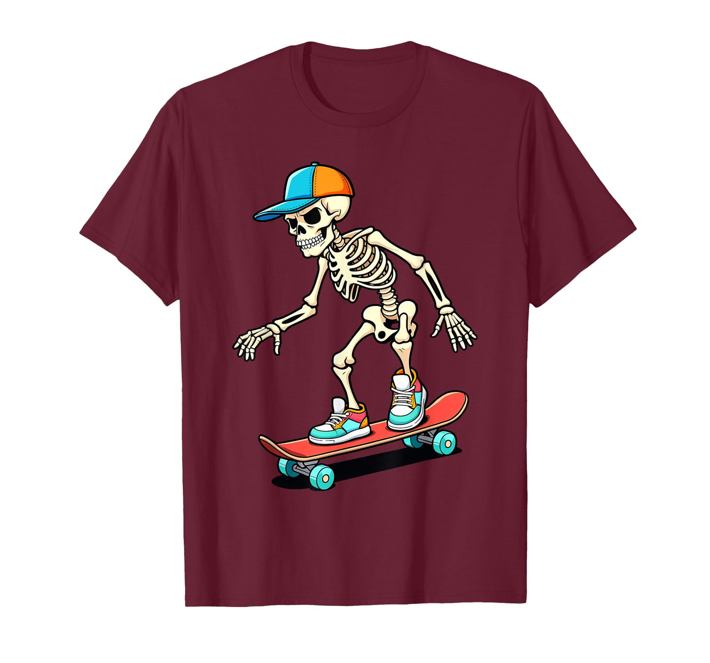Skeleton Skateboarding Skater Skating Boys Kids T-Shirt