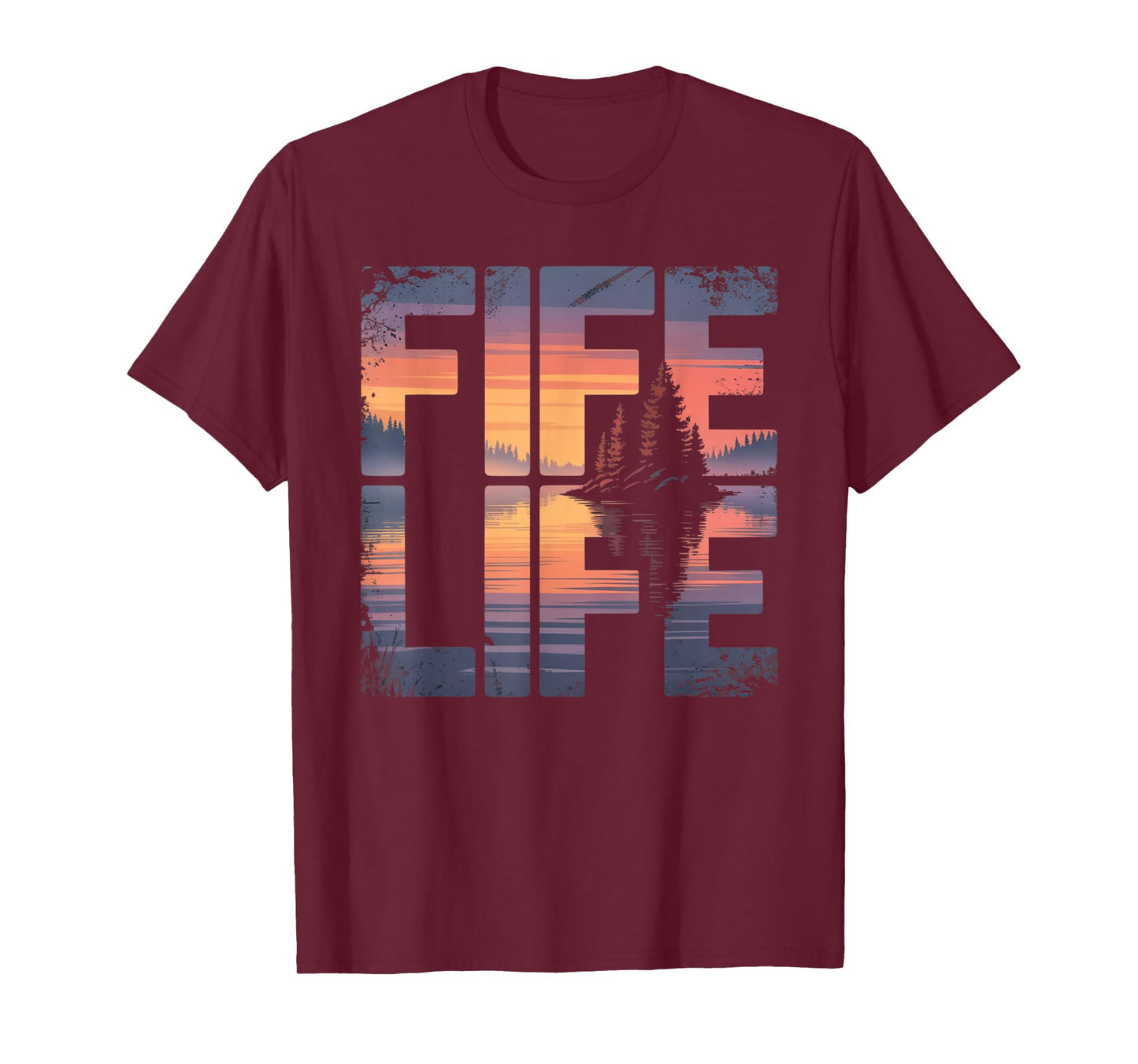 Fife Life Sunset With Island Fife Lake MI T-Shirt