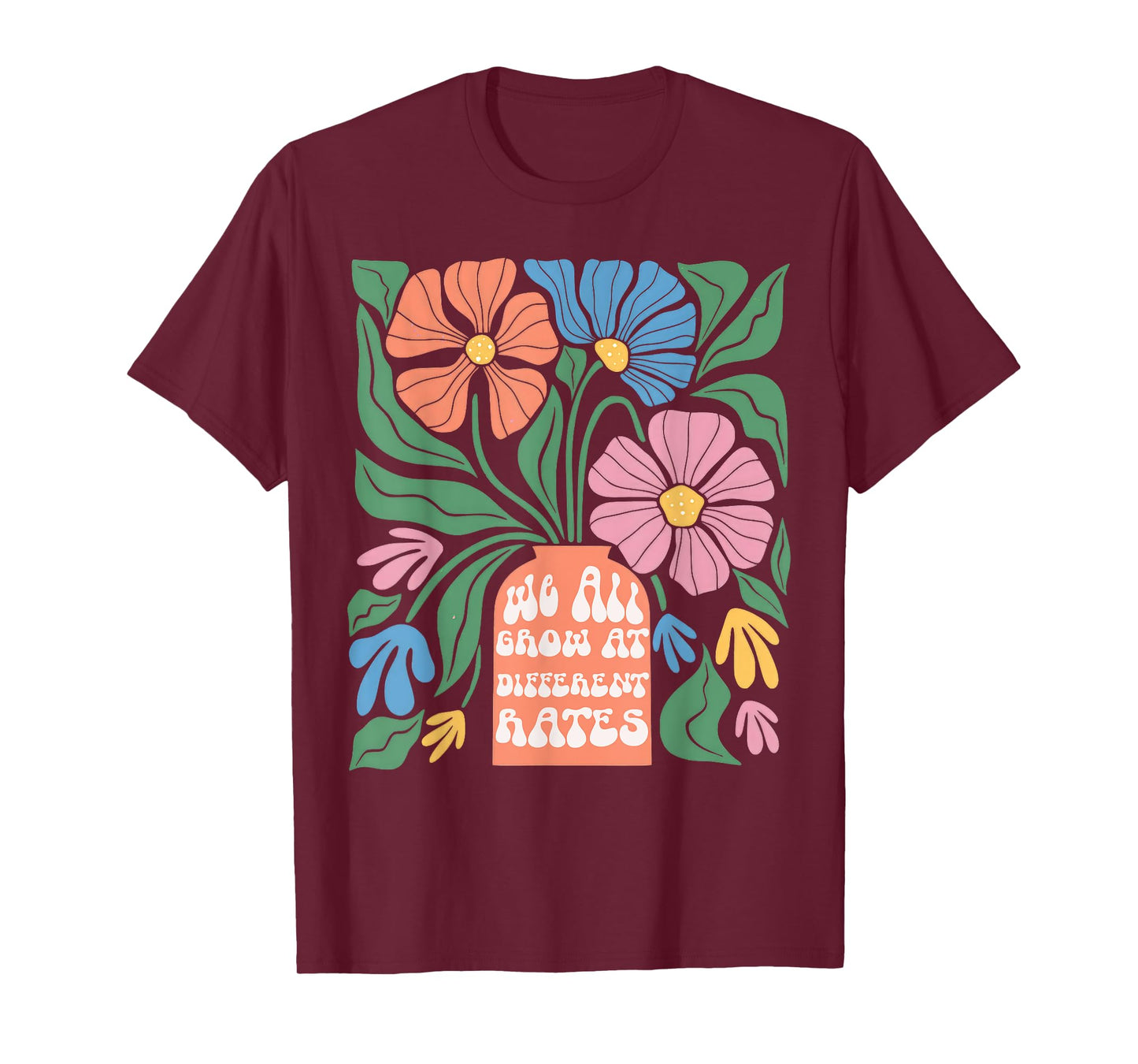 We All Grow At Different Rates First Day Of School Teacher T-Shirt for Men Women Kids