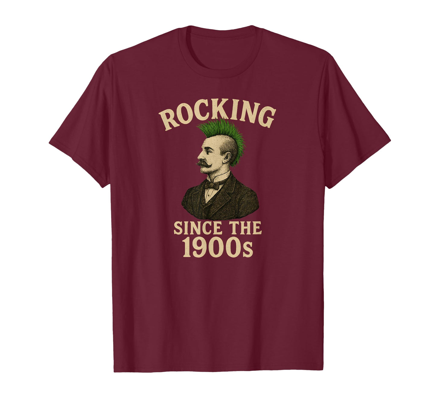 Victorian Gentleman Punk Rock Mohawk Rocking Since 1900s T-Shirt