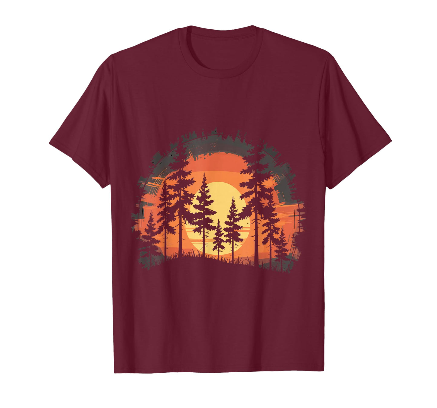 Retro Wilderness Trees Reflection Outdoor wildlife Forest T-Shirt