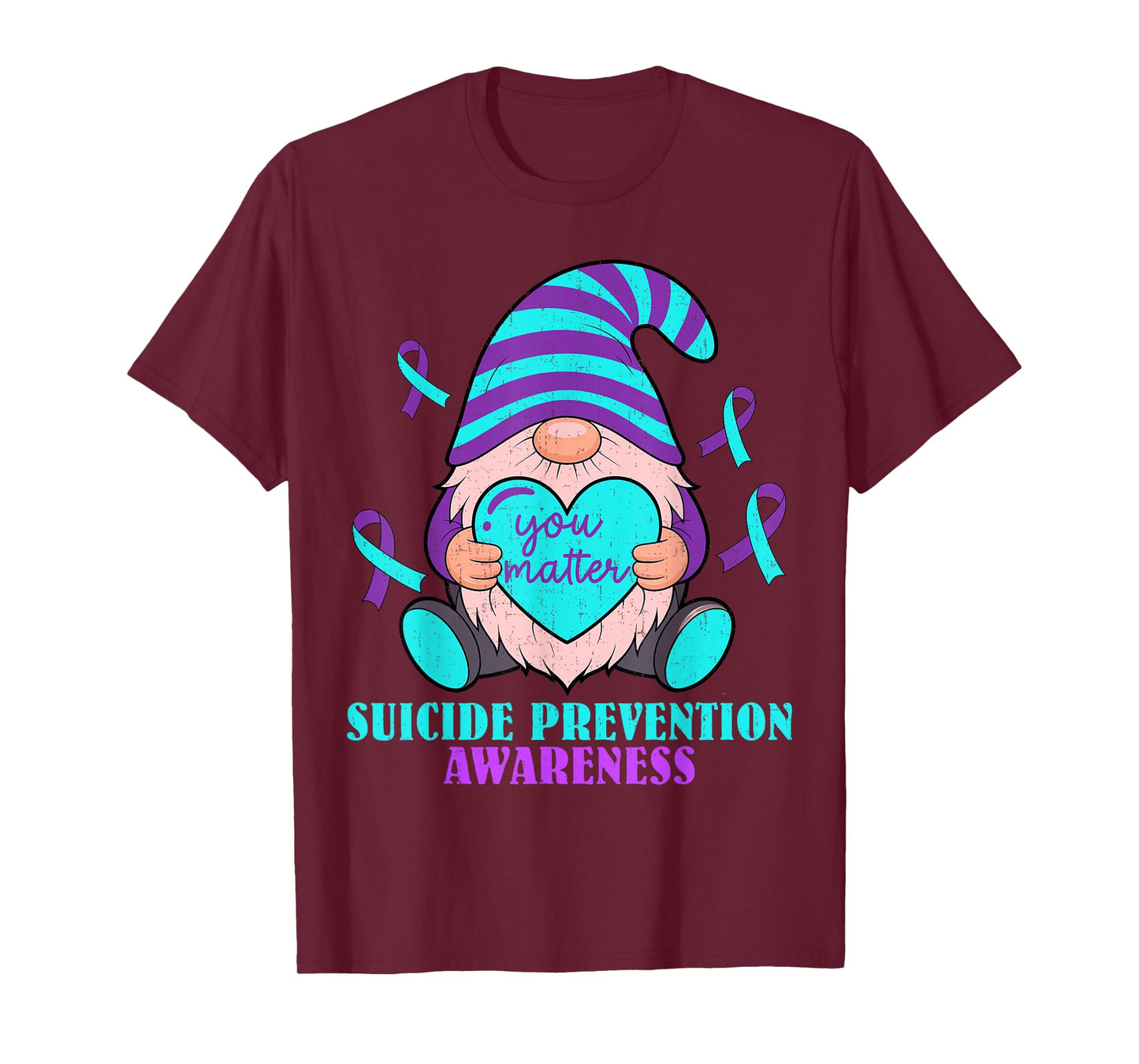 Cute Gnome Heart Your Matter Suicide Prevention Awareness T-Shirt