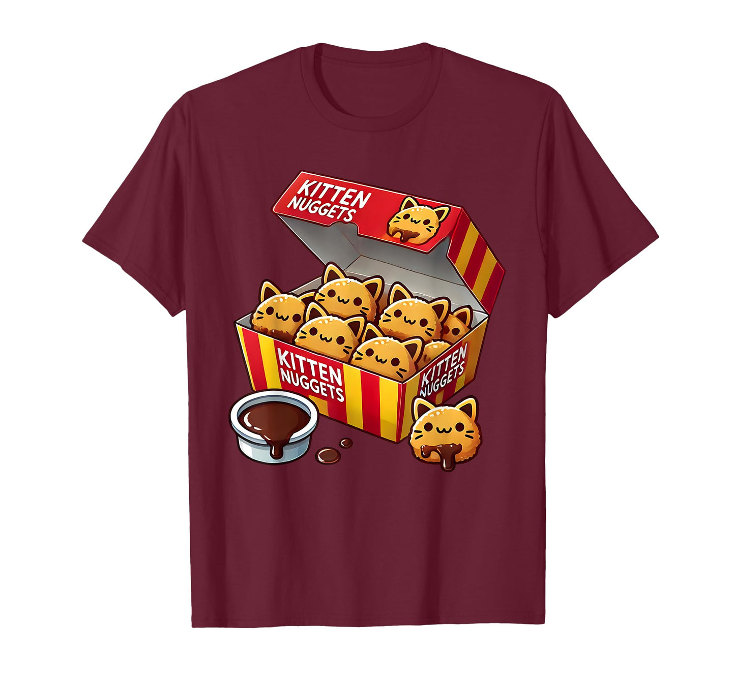 Kitten Nuggets Fast Food Parody Cat Lover Chicken Nuggets T-Shirt for Men Women Kids