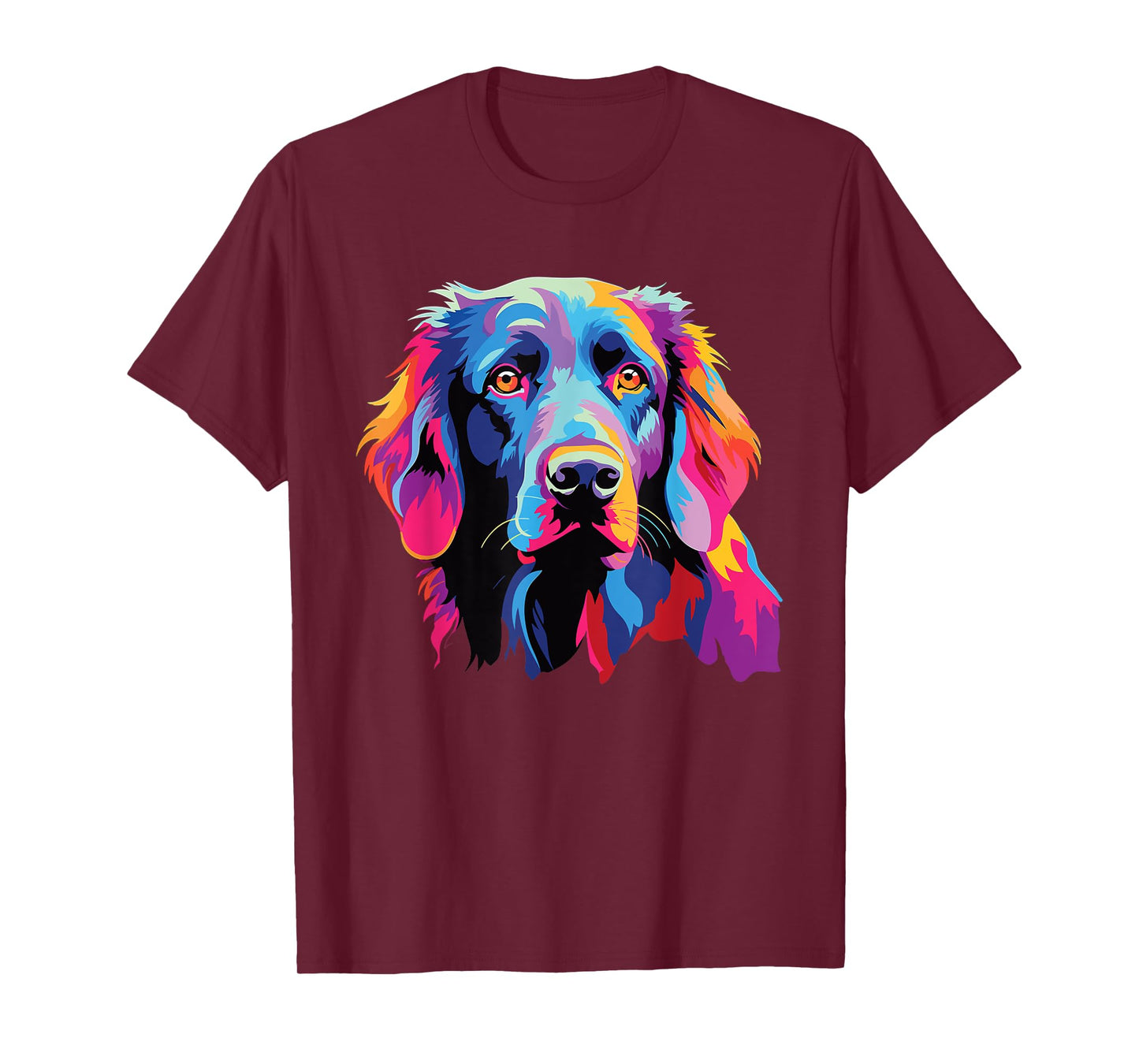 Watercolor Colorful Flat Coated Retriever Dog T-Shirt