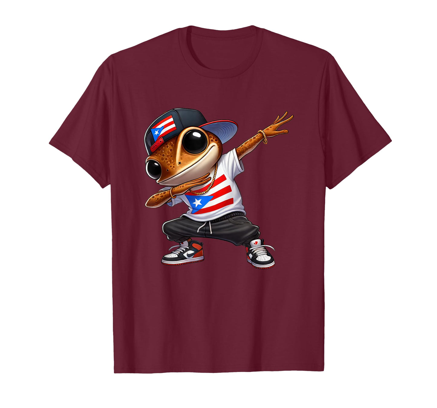 Dabbing Coqui Dab Puerto Rican Flag Hat Boricua Dimelo Fun T-Shirt
