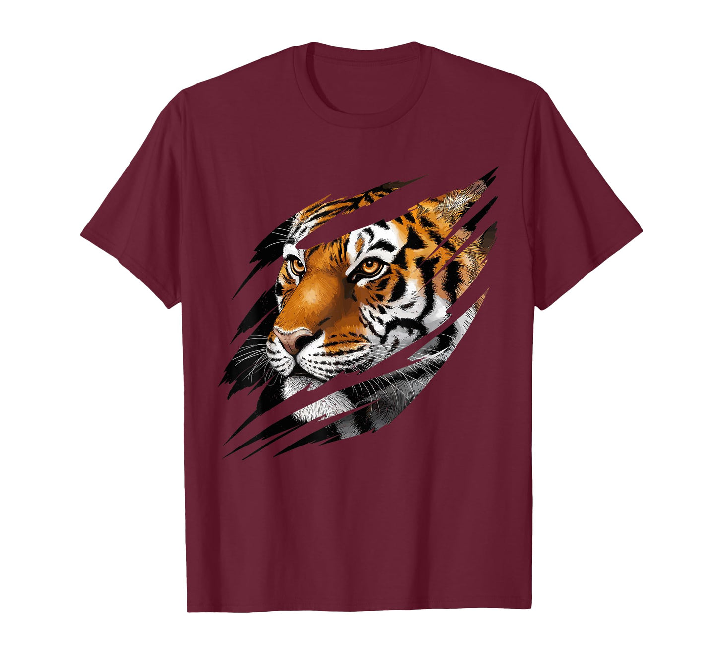 Fearless Tiger Silhouette Claw Eye Zoo Wildlife Animal T-Shirt