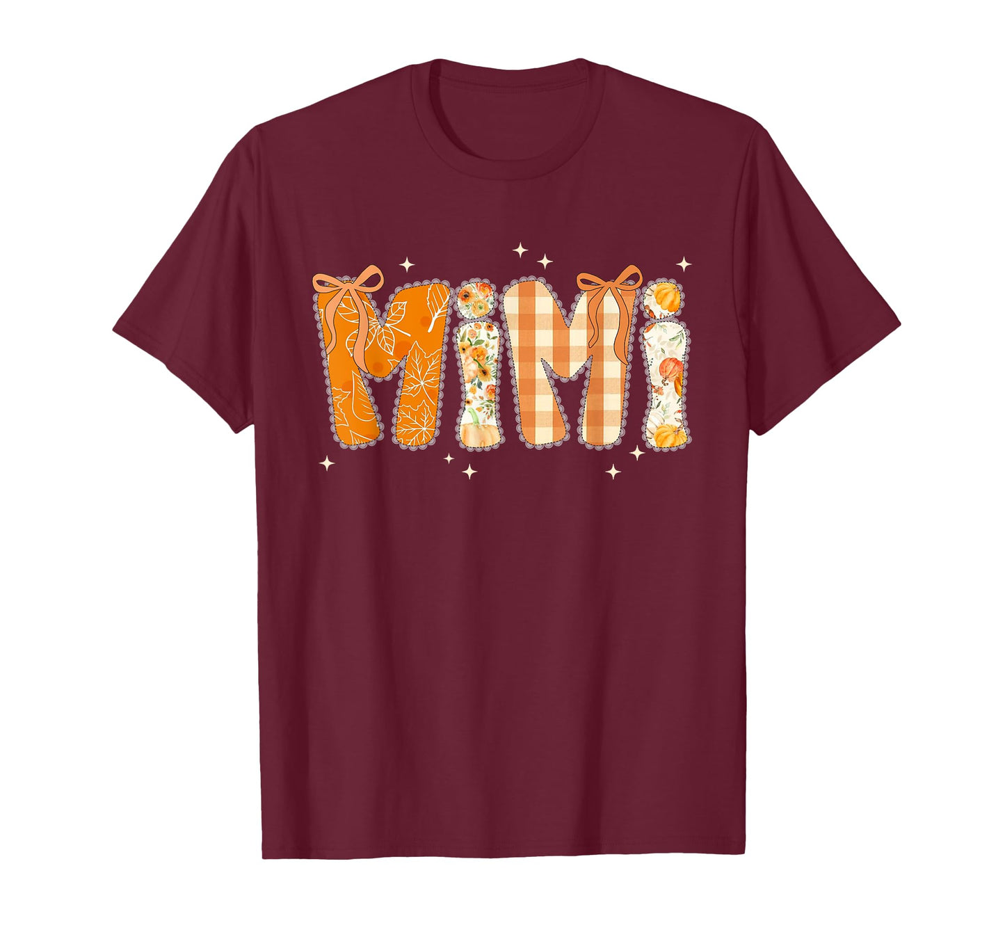 Floral Fall Thanksgiving Mimi Coquette Bow Pumpkin Grandma T-Shirt