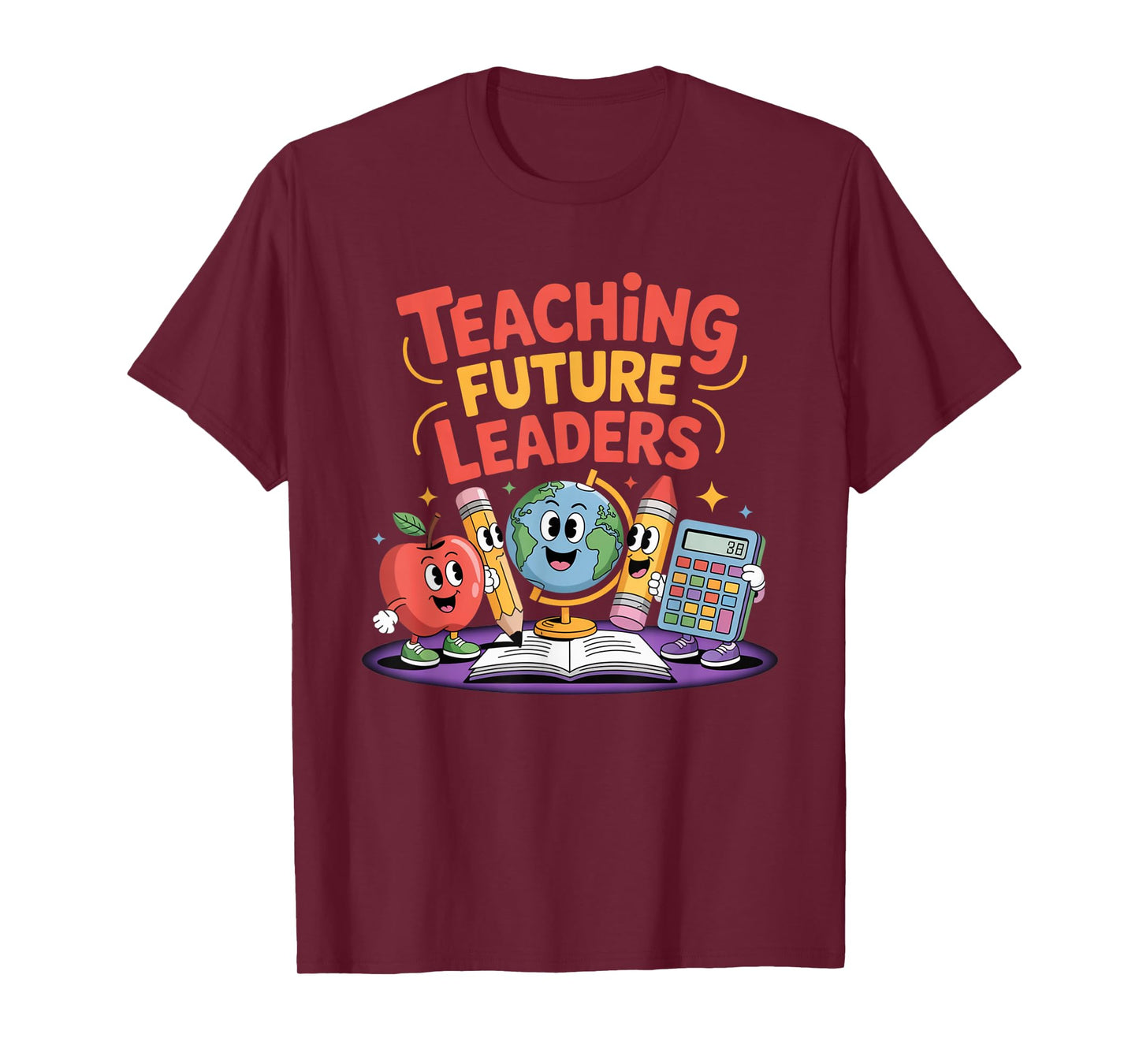 Retro Groovy Teacher Teaching Future Leaders Back To School T-Shirt