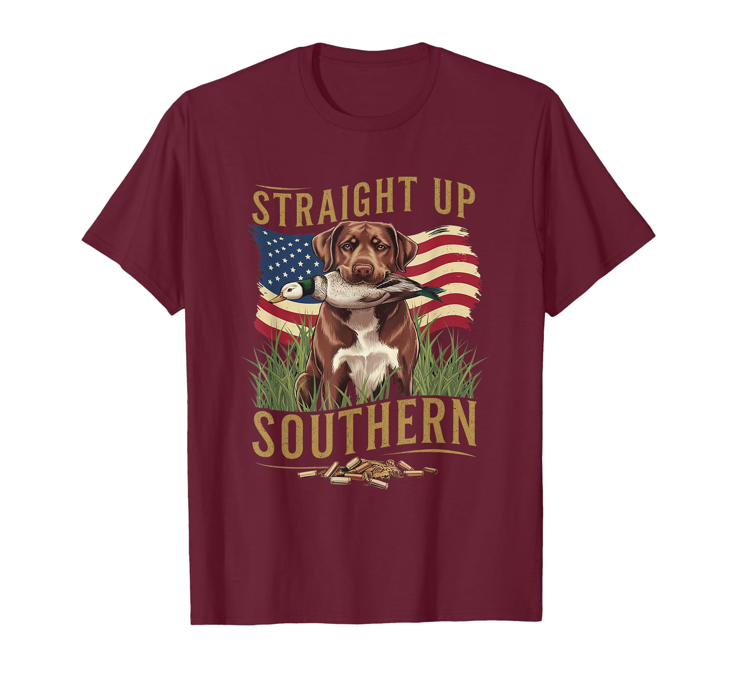 Straight Up Southern Hunting Dog and Duck Design Men Women T-Shirt