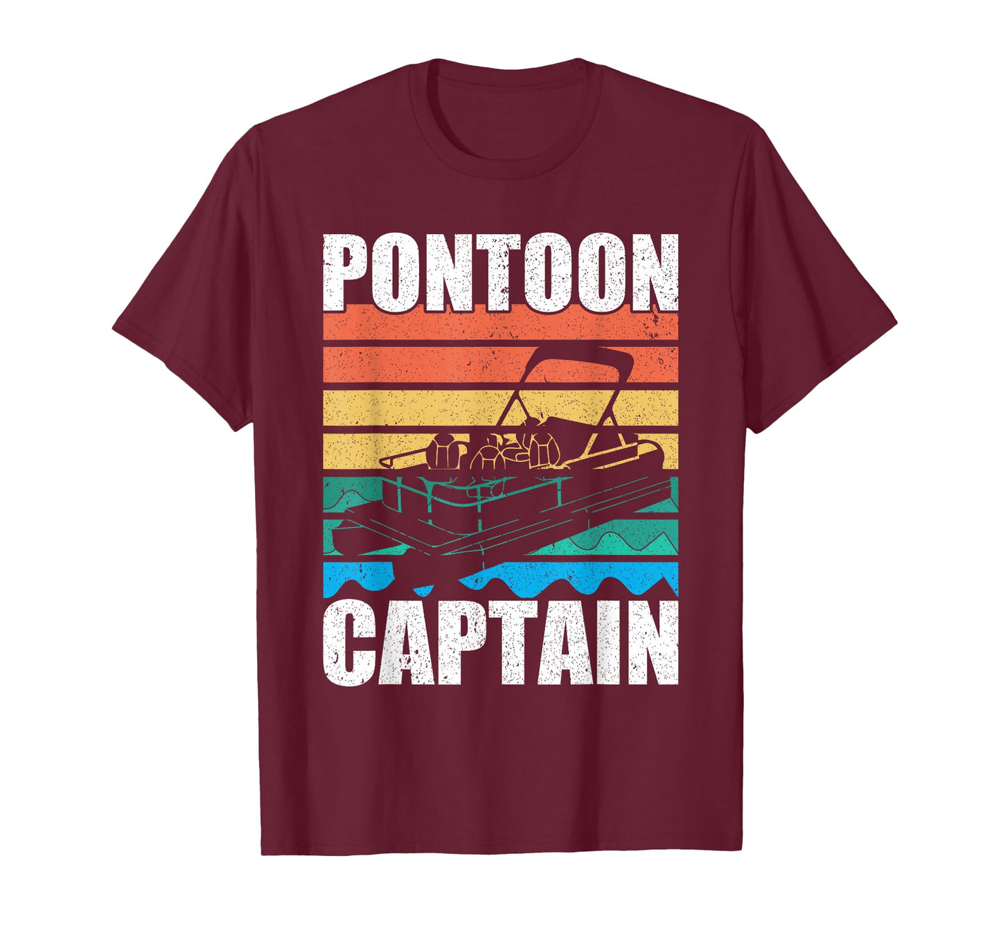 Retro & Funny Pontooning Boat Graphic & Pontoon Captain T-Shirt