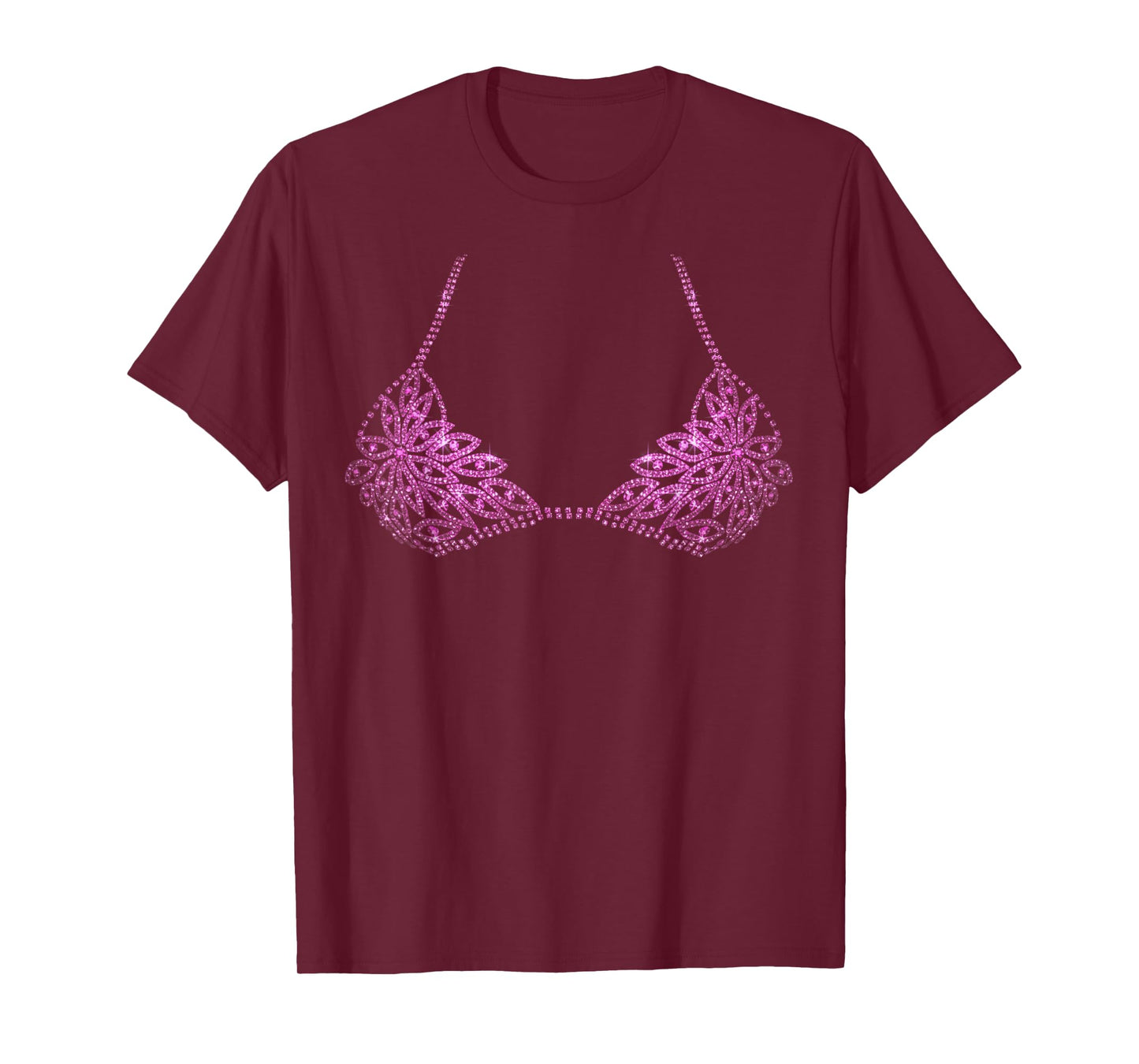 Halloween Pink Bra Design Costume Show Girls Women Team T-Shirt