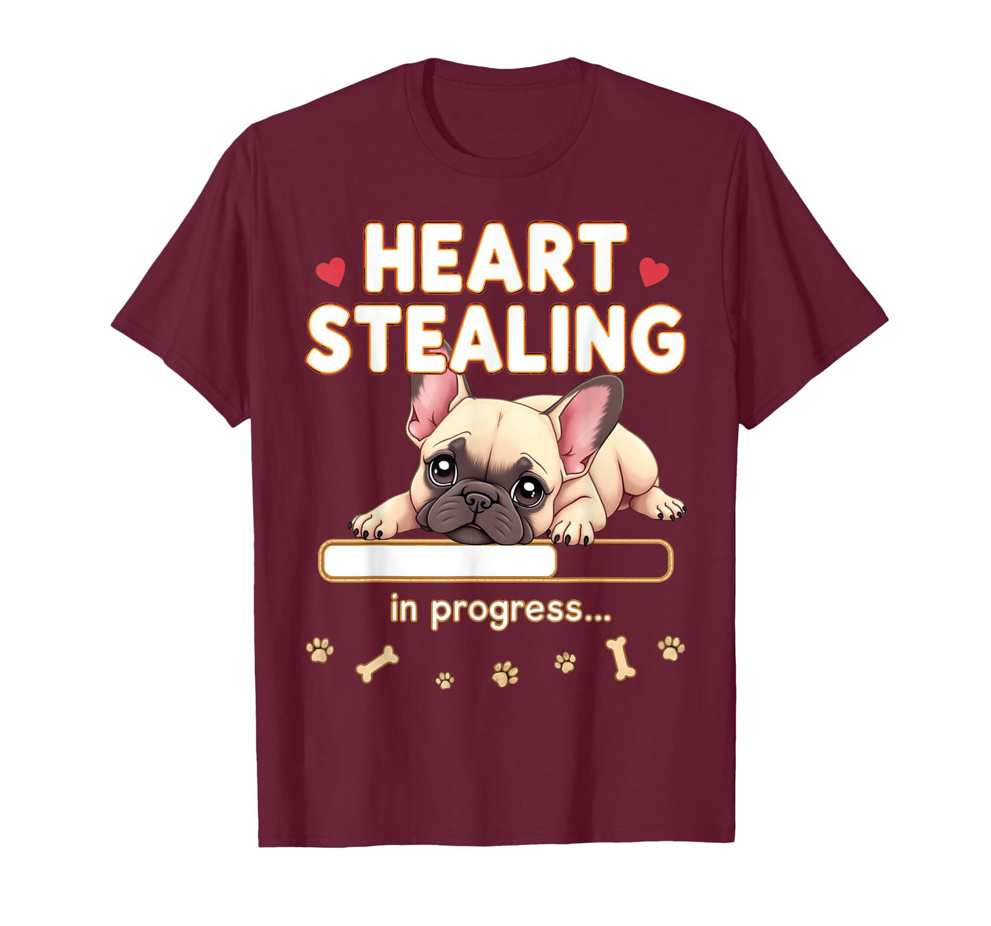 Heart French Bulldog Dog Funny Gift Frenchie Puppy T-Shirt