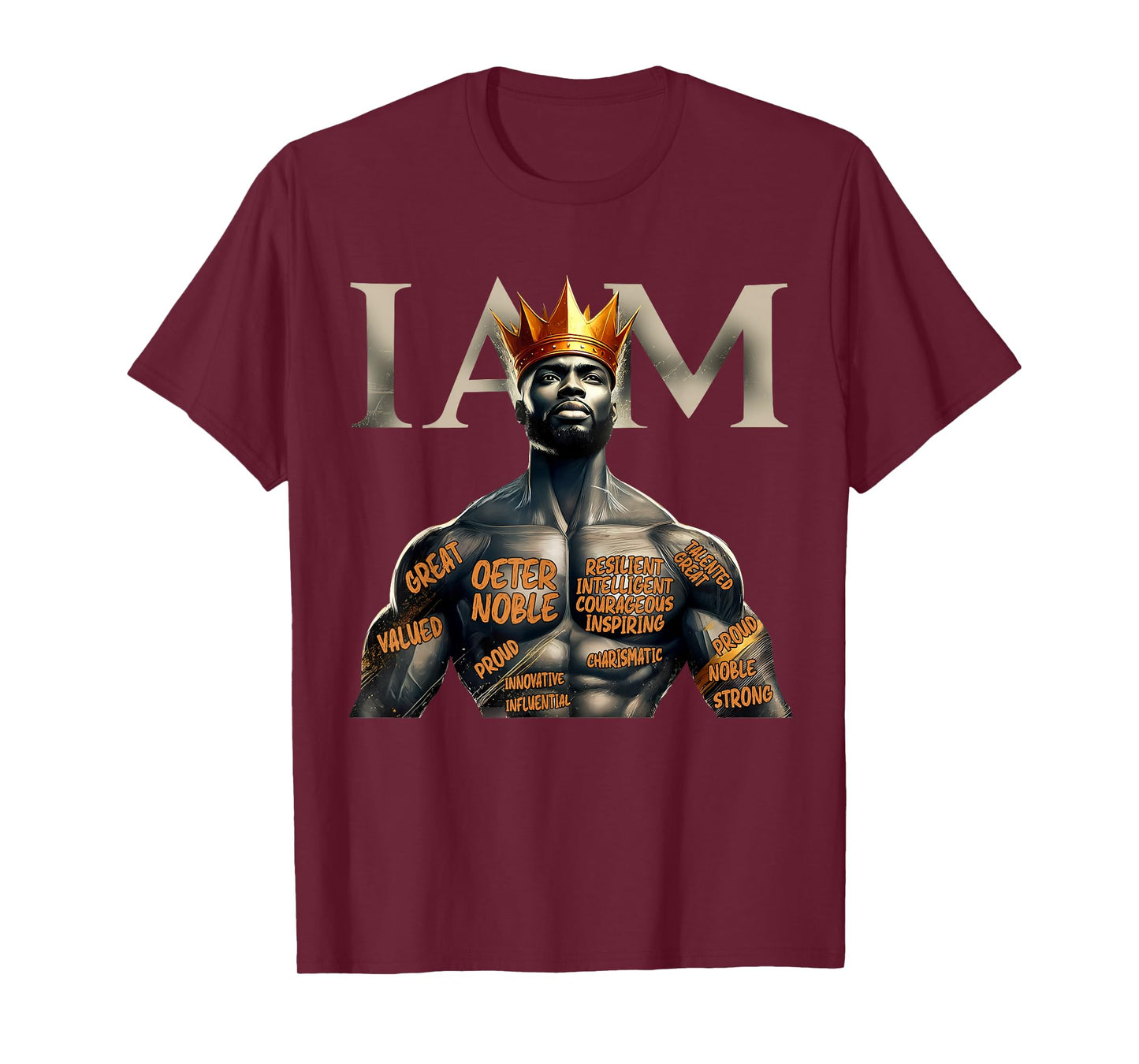 Black History I Am Black Man King Dad Afro Melanin Men T-Shirt