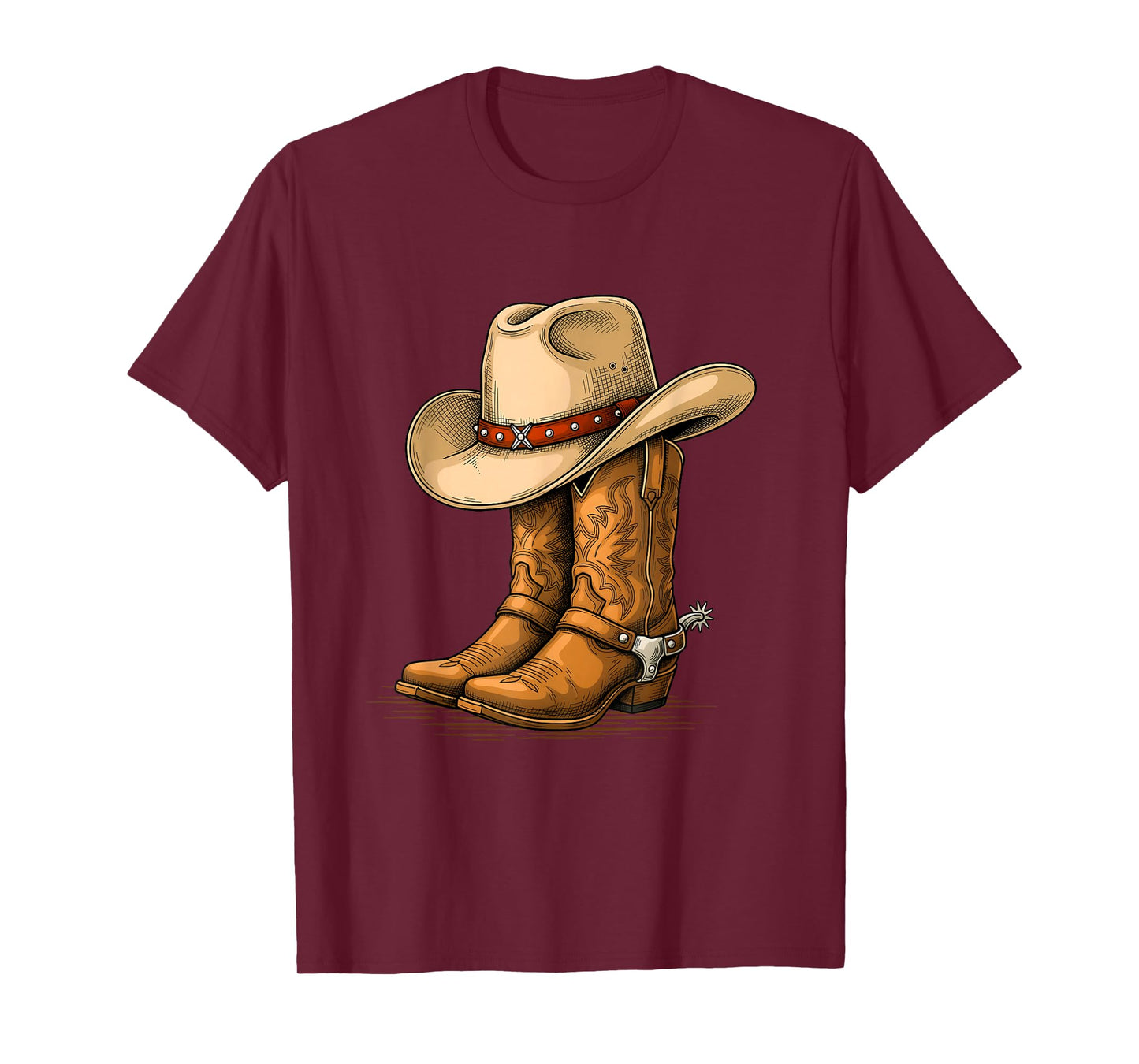 Cowboy Hat & Boots - Country Western Cowpoke Rancher T-Shirt