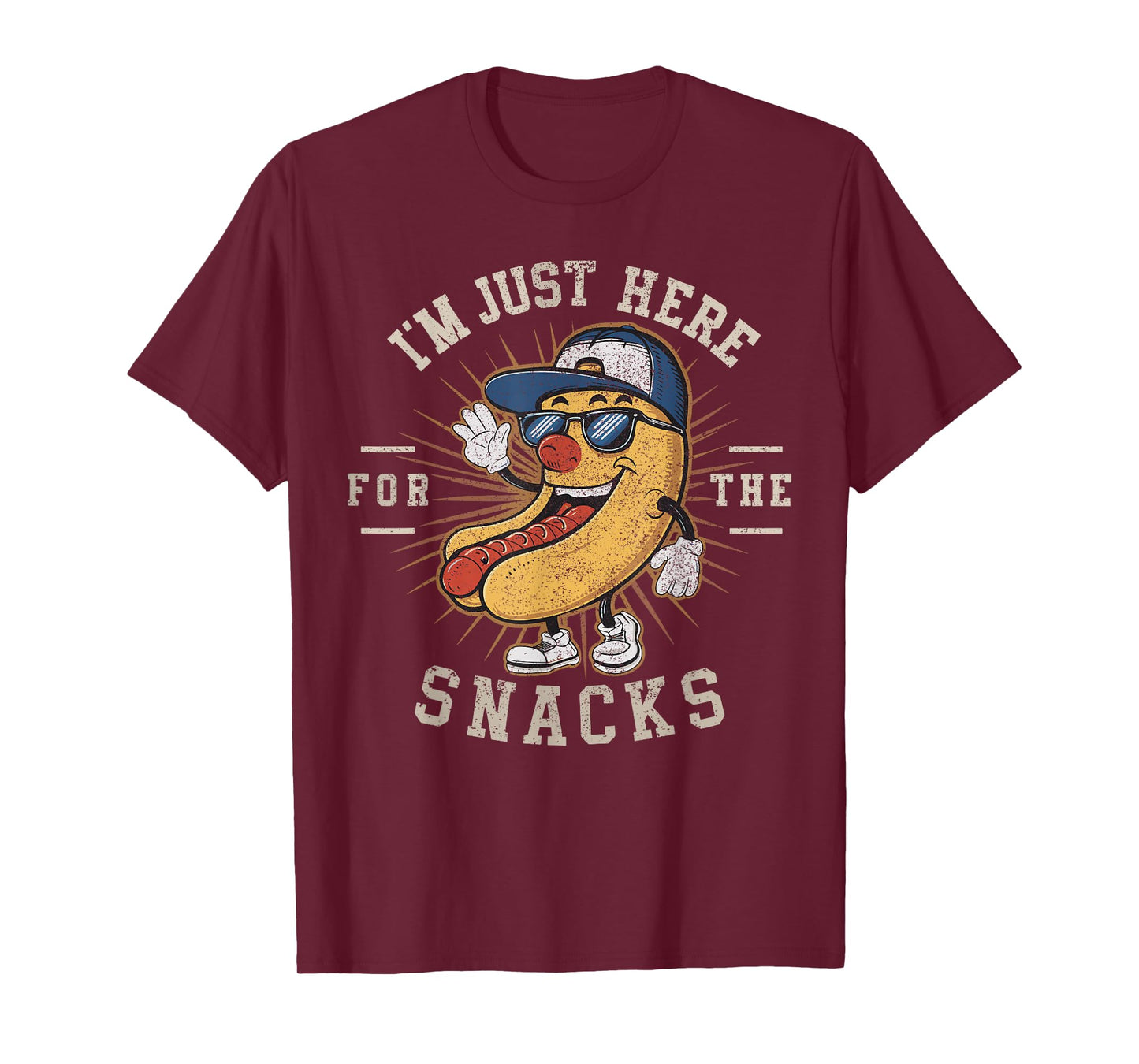 Funny I'm Just Here For The Snacks Football T-Shirt