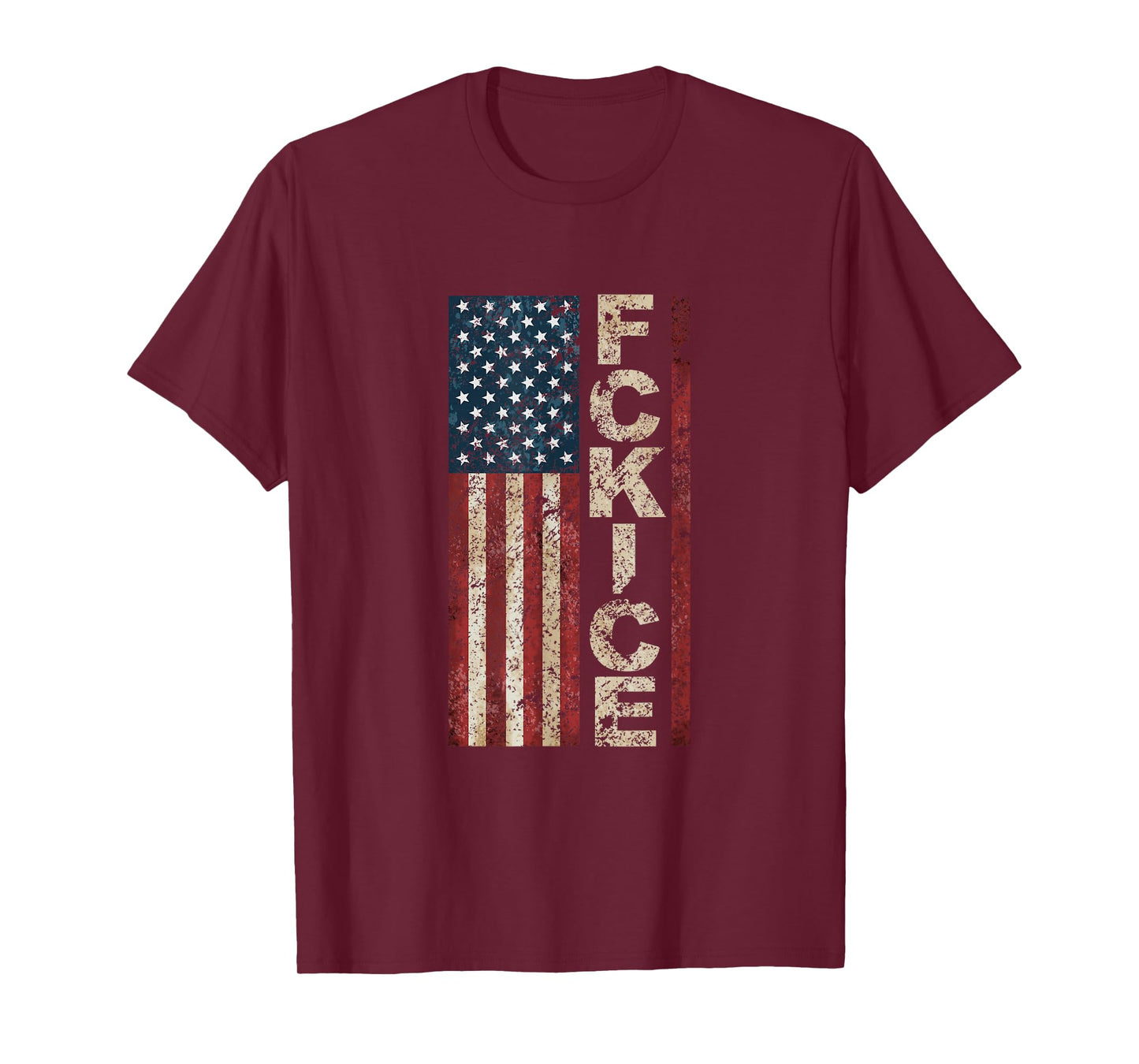 FCK ICE American Flag Distressed T-Shirt