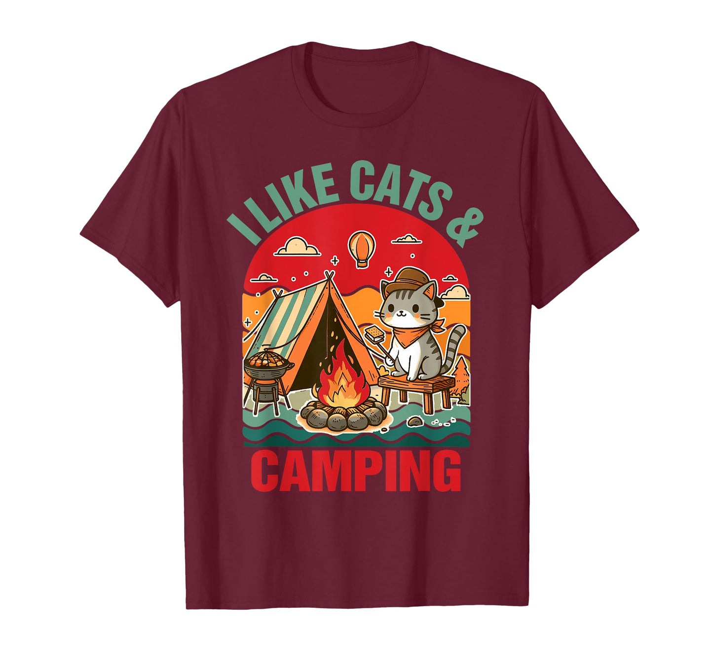 Camper Go Outdoor Cat Lover Cat Mom I Like Cats & Camping T-Shirt