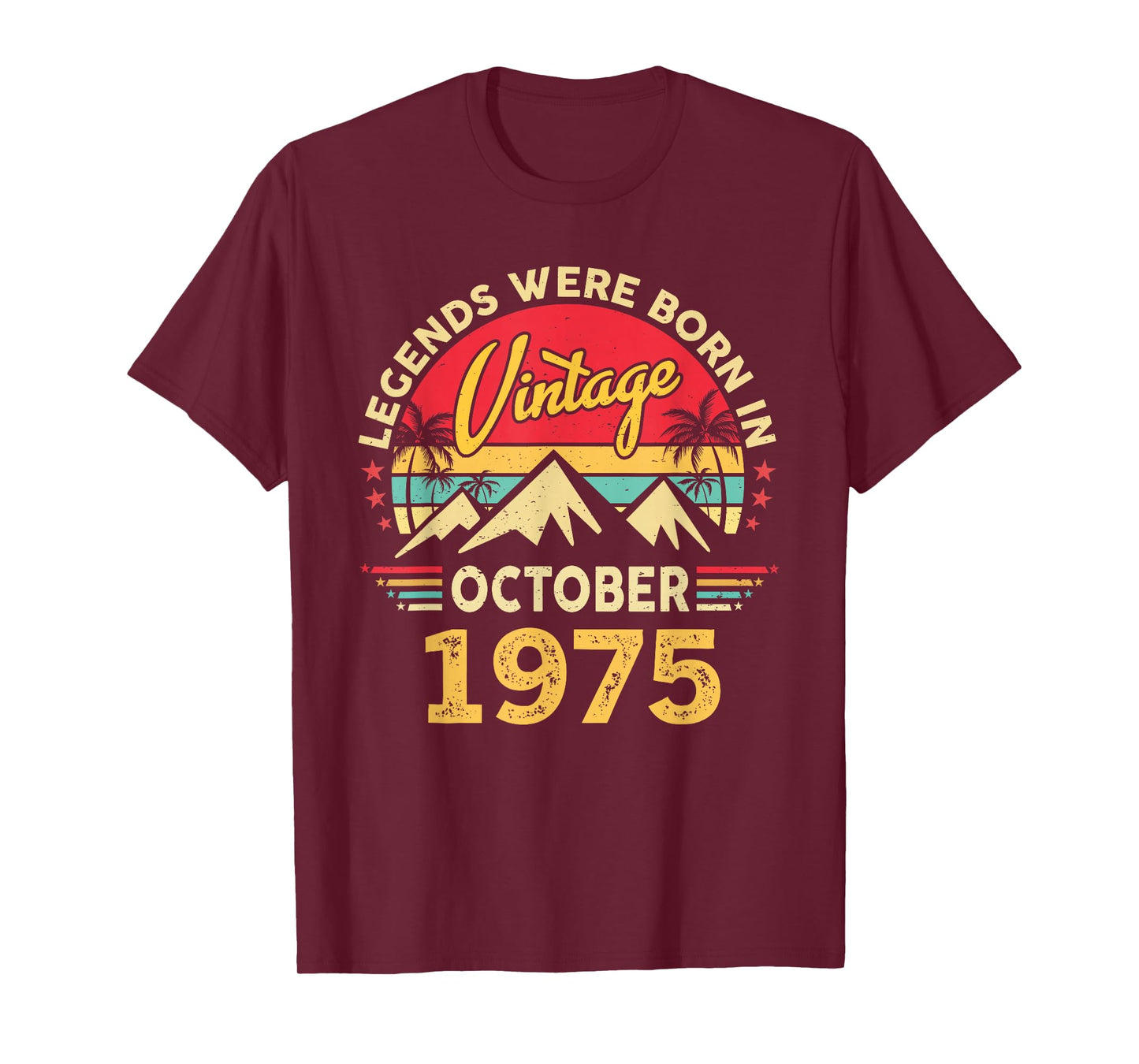 Vintage 50th Birthday Legends were Born in October 1975 T-Shirt