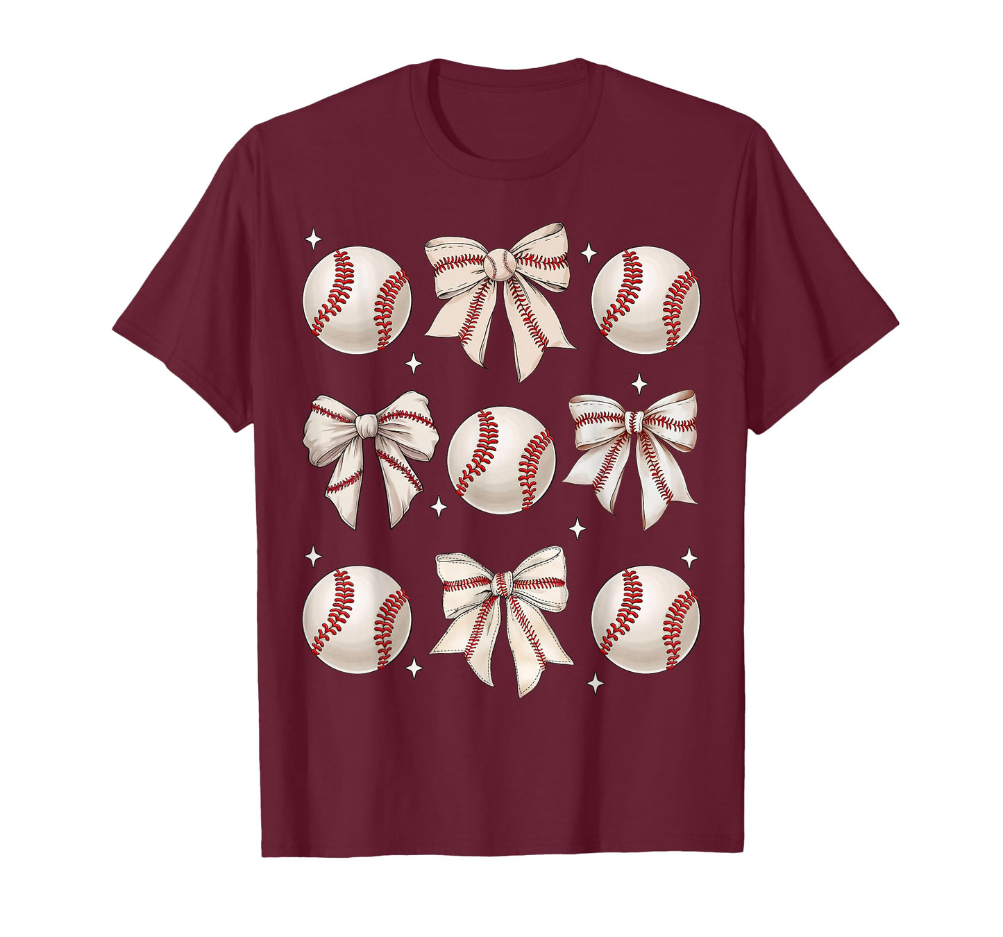 Baseball Coquette Bow Baseball Mom Mothers Day Baseball Mama T-Shirt