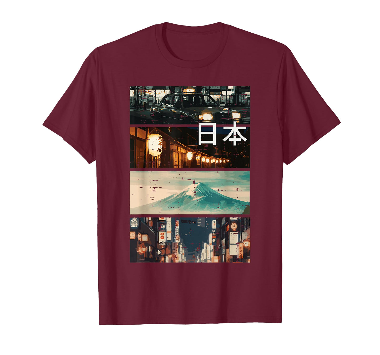 Japan Street Mountain Collage Nihon Japanese Men Women Kids T-Shirt