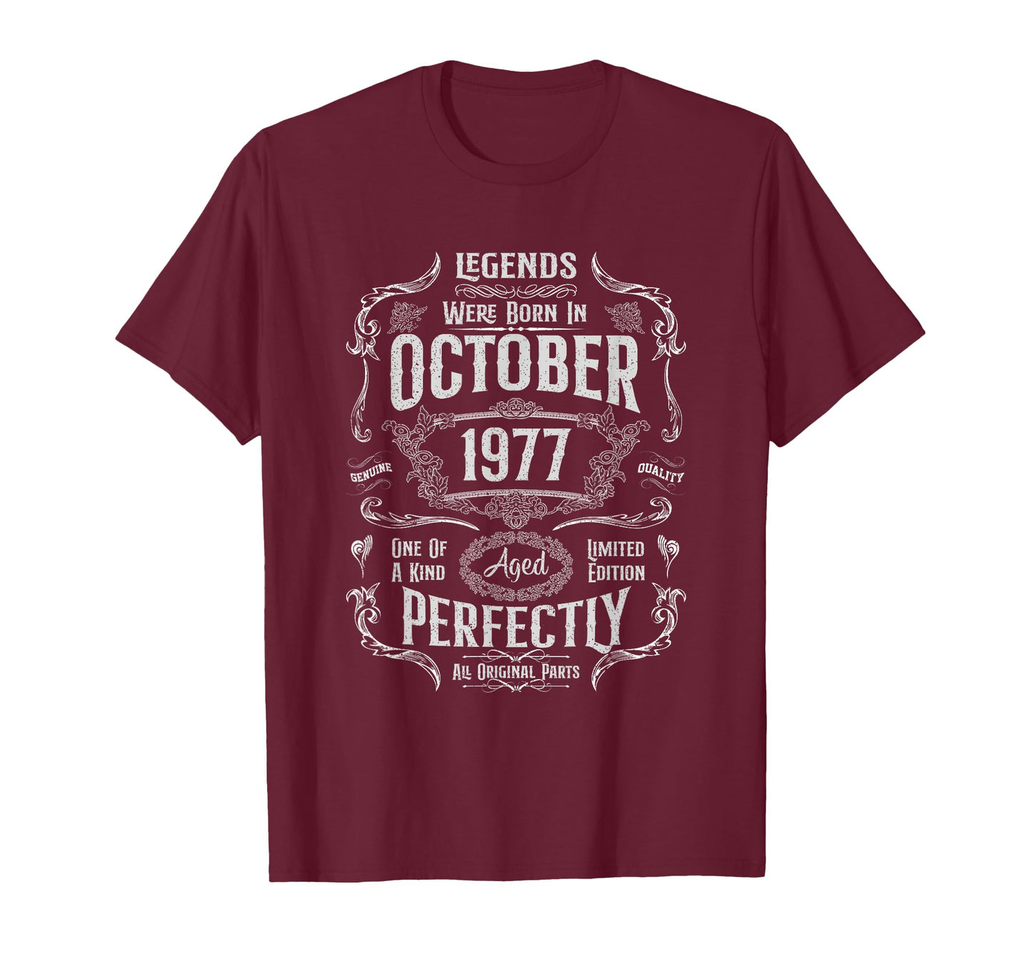 Vintage 48th Birthday Legends were Born in October 1977 T-Shirt