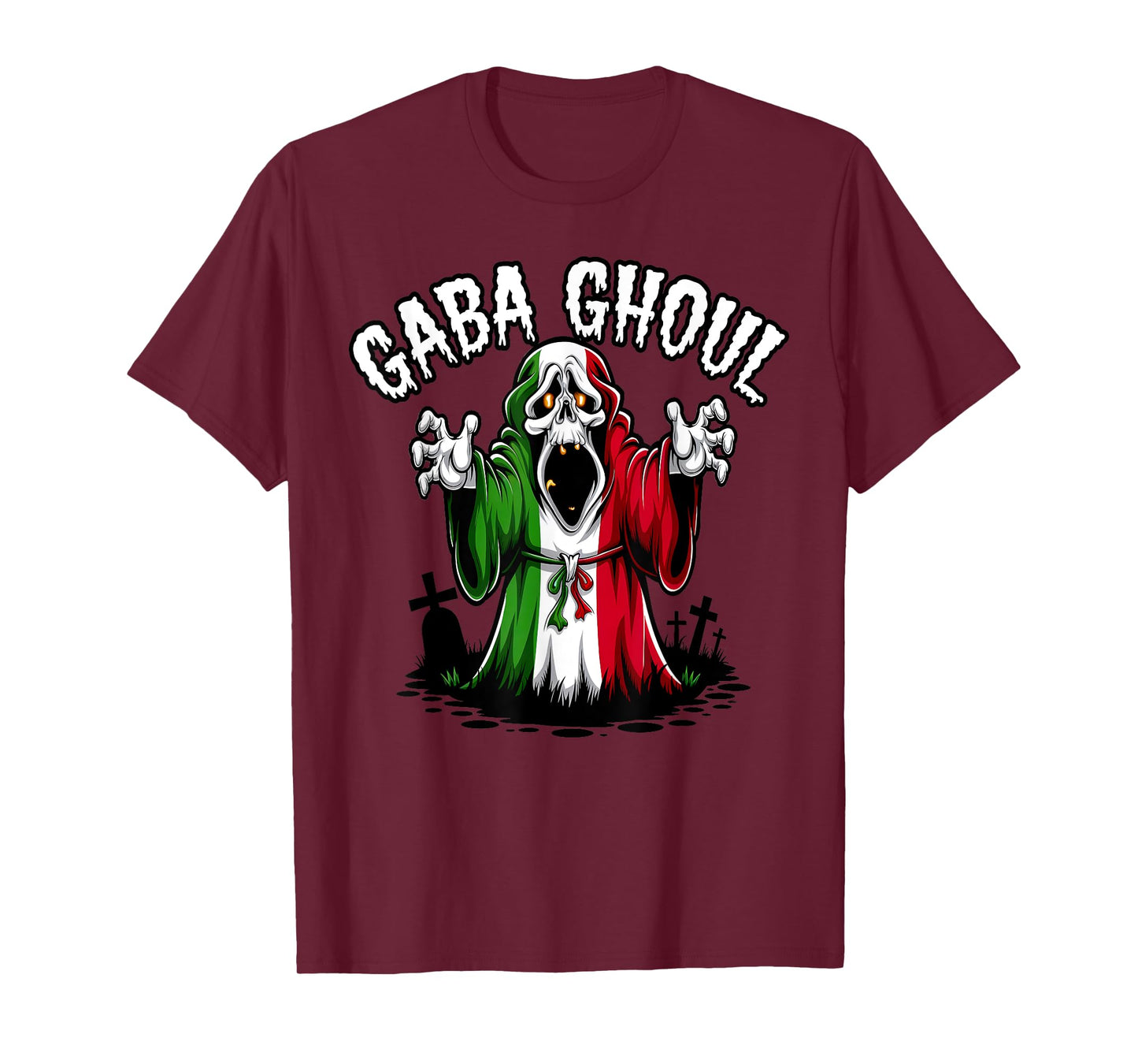 Halloween Graveyard Gaba Ghoul Ghost Funny Italian Gabagool T-Shirt