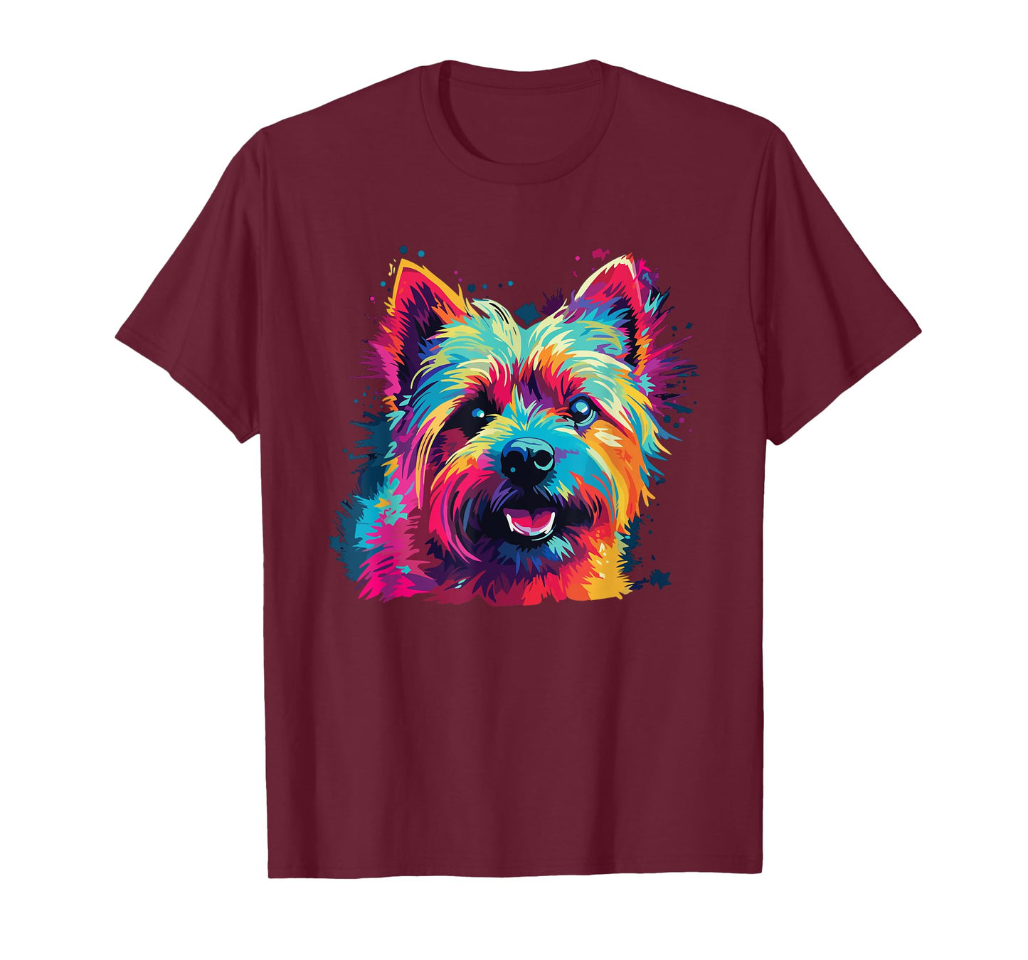 Watercolor Colorful Norwich Terrier Dog Men Women Kids T-Shirt